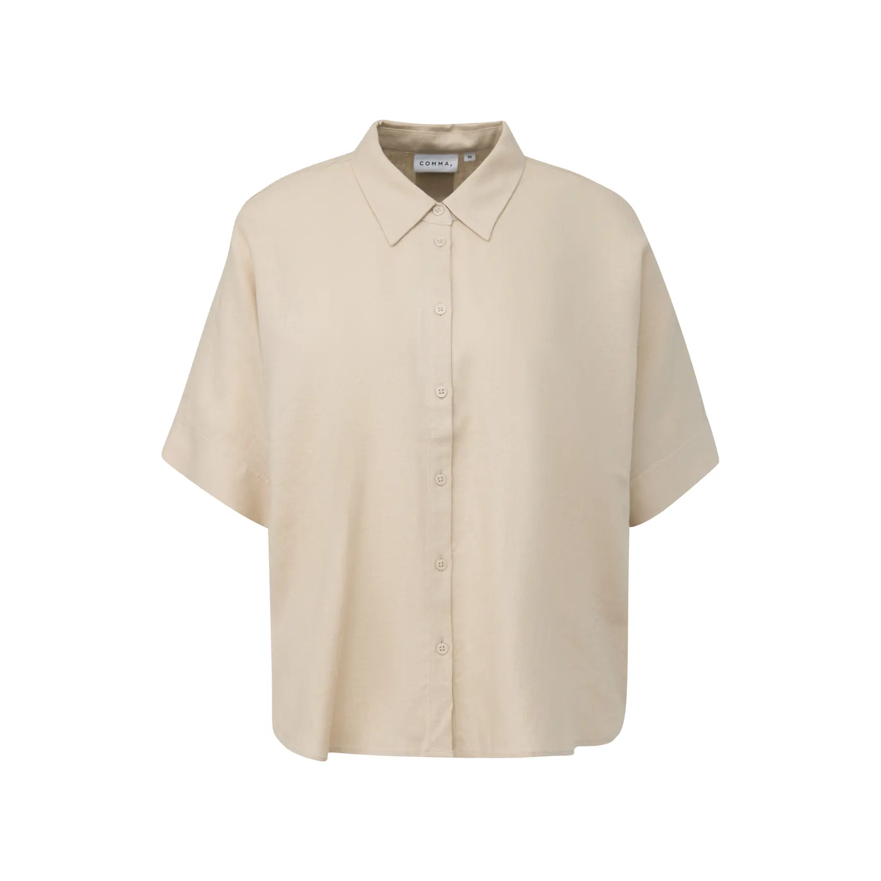 Blouse ample à manches courtes en lin mélangé femme COMMA