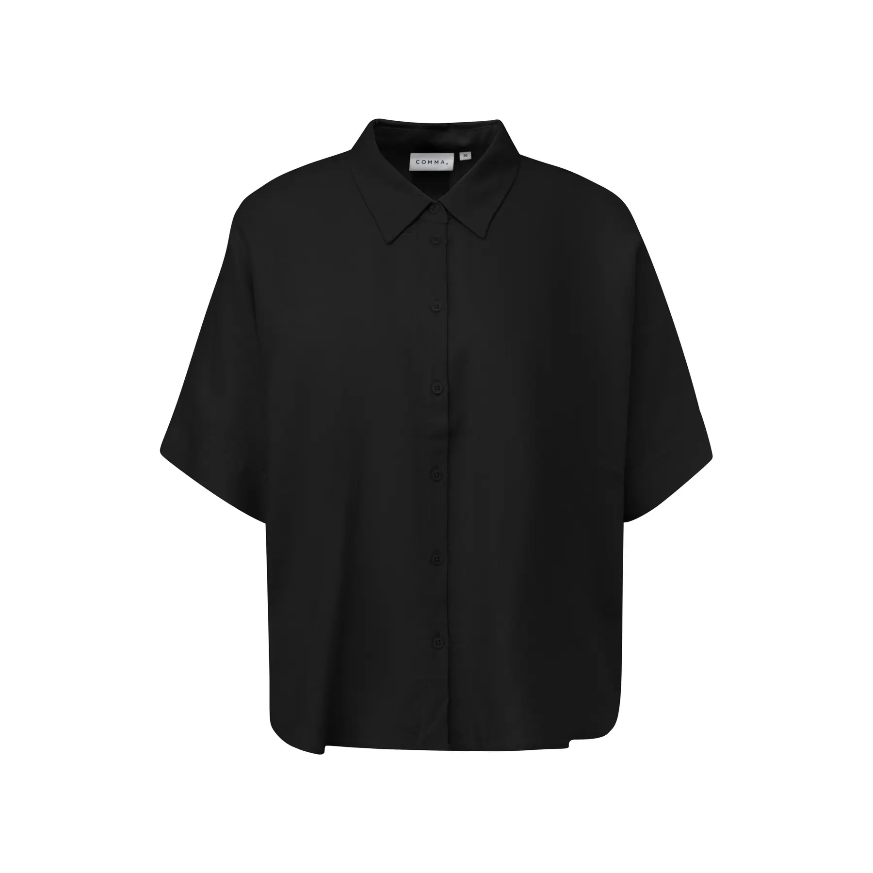 Blouse ample à manches courtes en lin mélangé femme COMMA
