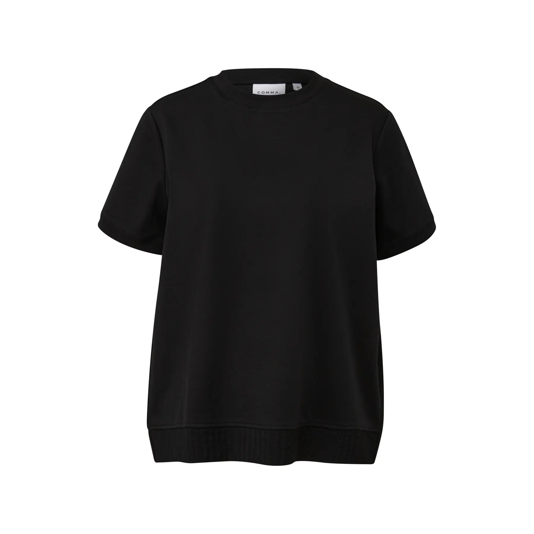 T-shirt in misto cotone con inserti in seersucker sulla schiena donna COMMA