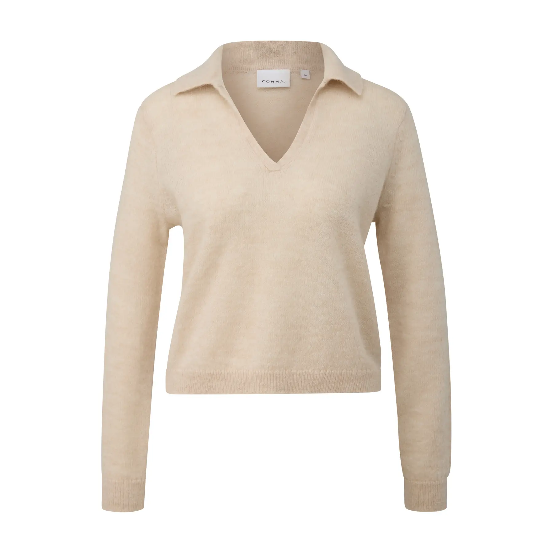 Pull col polo leggero in misto alpaca donna COMMA