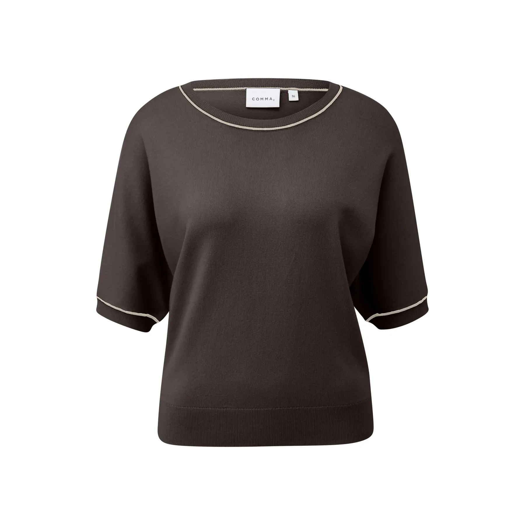 Pull col round in maglia fine a maniche a pipistrello donna COMMA