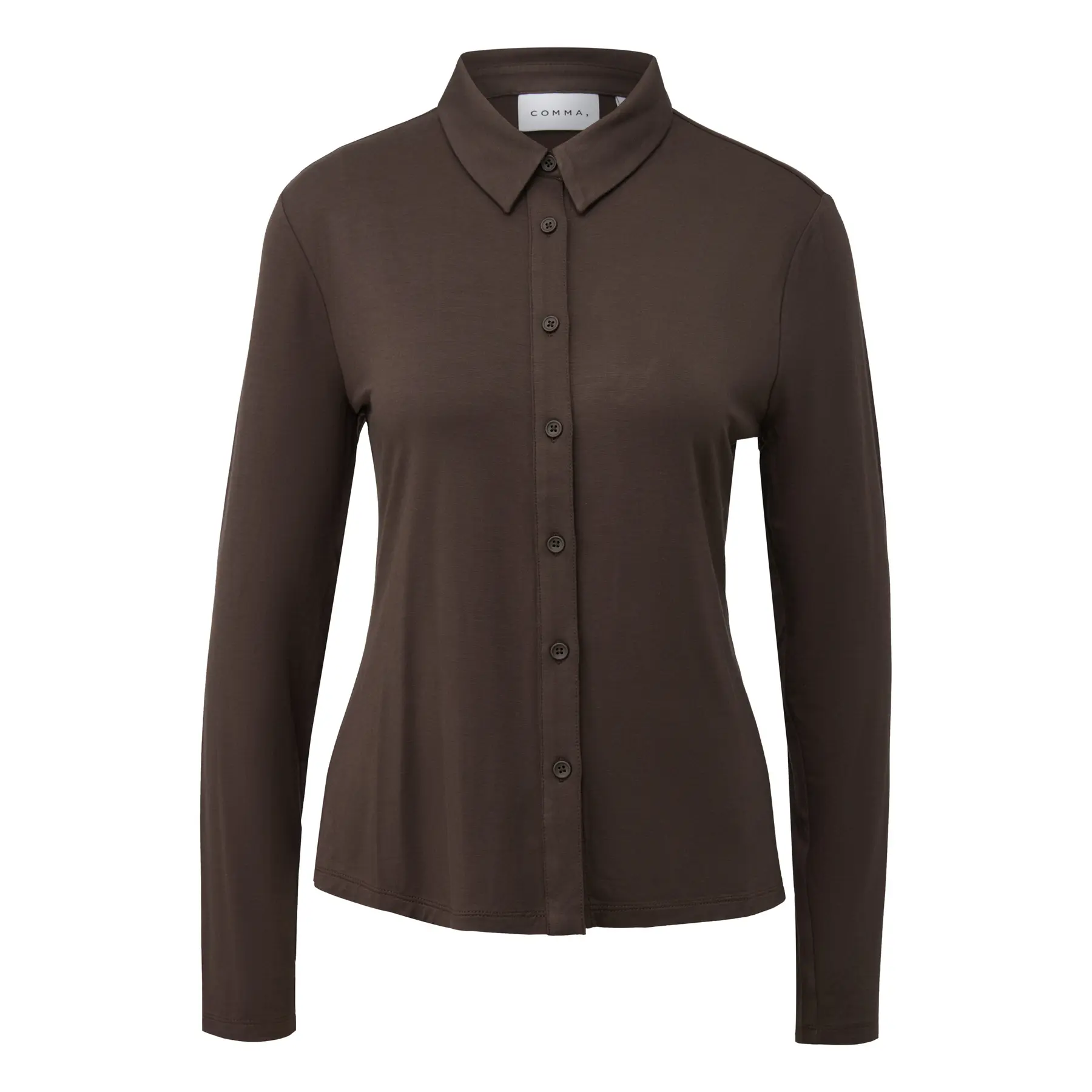 Blouse ajustée en jersey avec patte de boutonnage femme COMMA