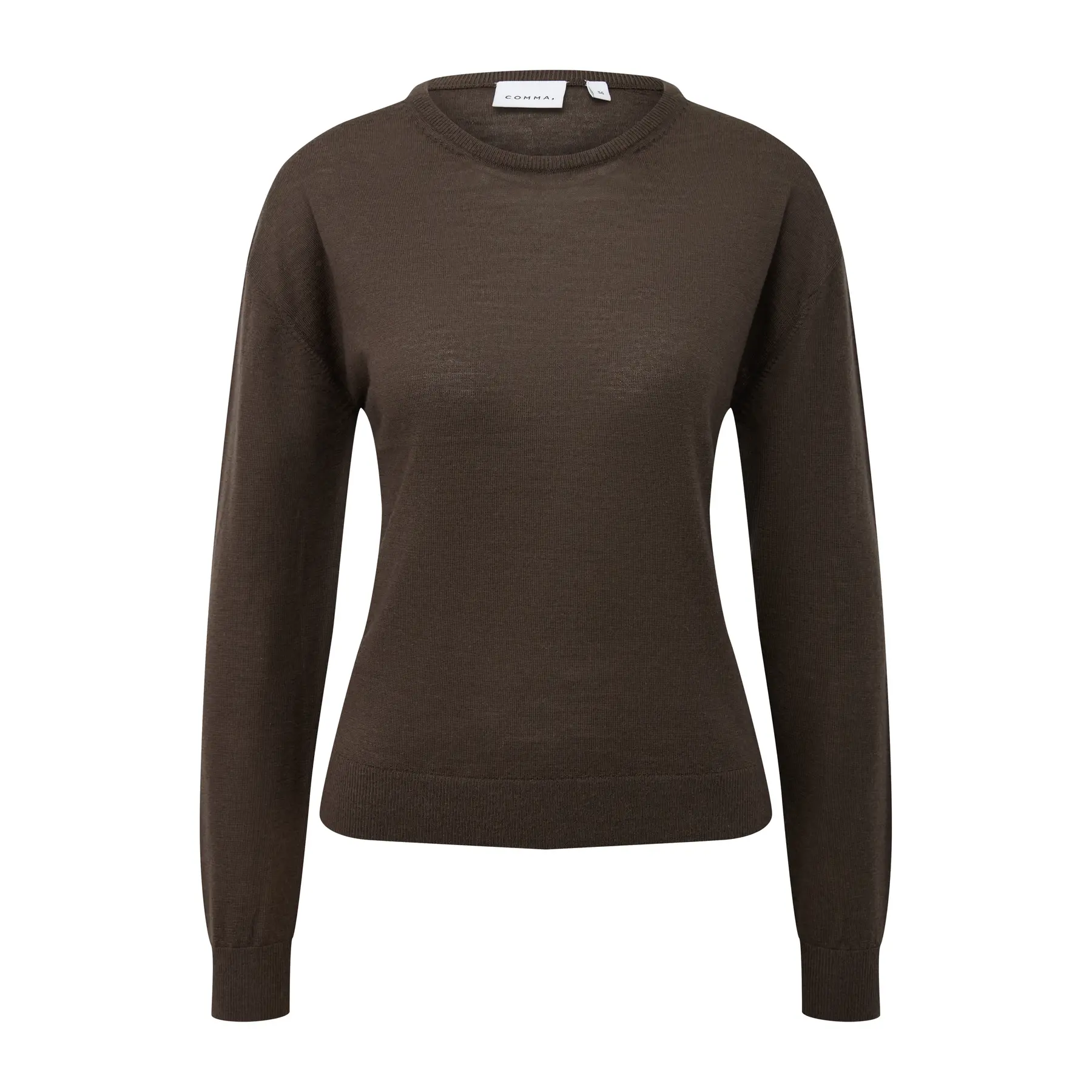 Pull con collo rotondo in lana 100% certificata donna COMMA