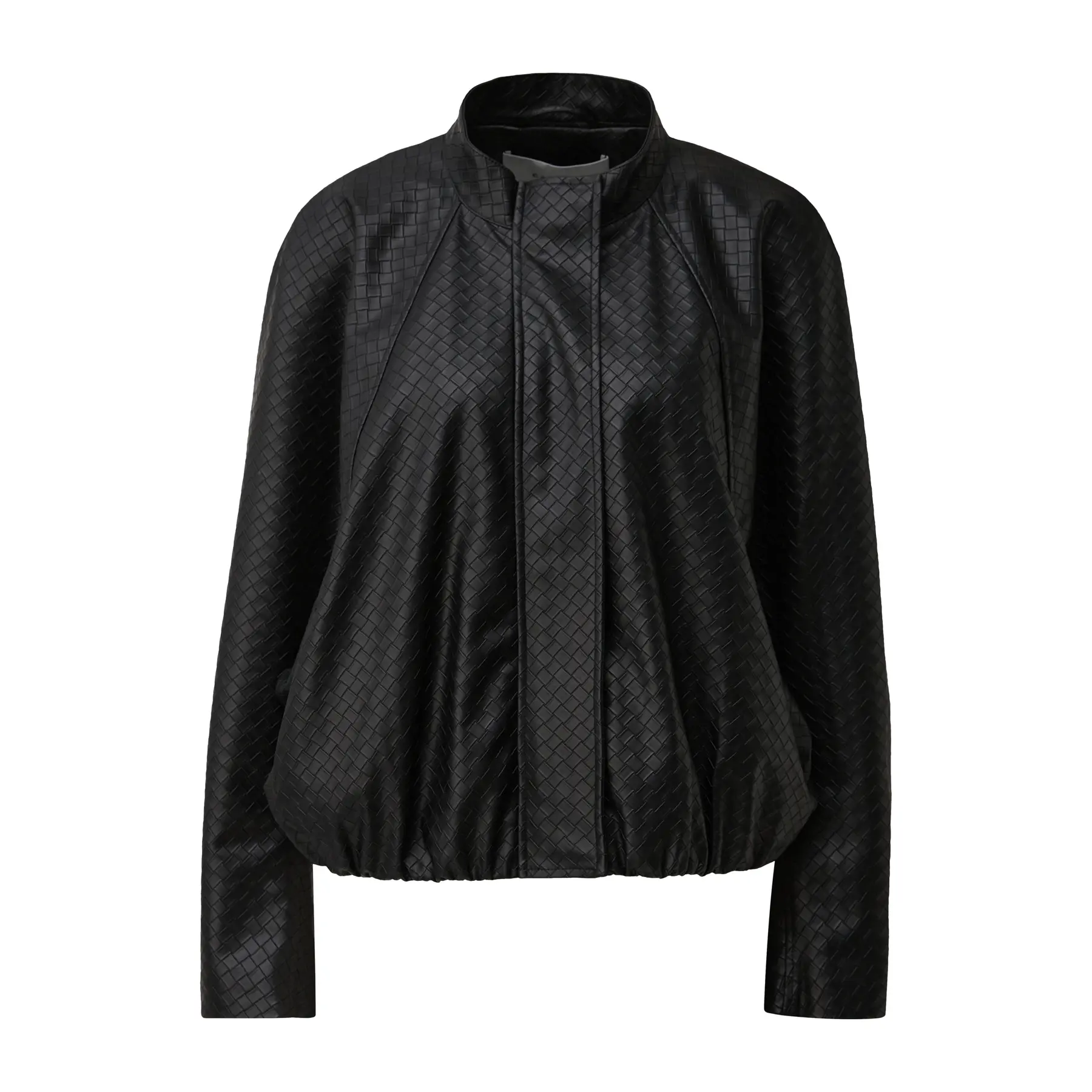 Giacca in pelle vegana a superficie goffrata e volume moderno donna COMMA