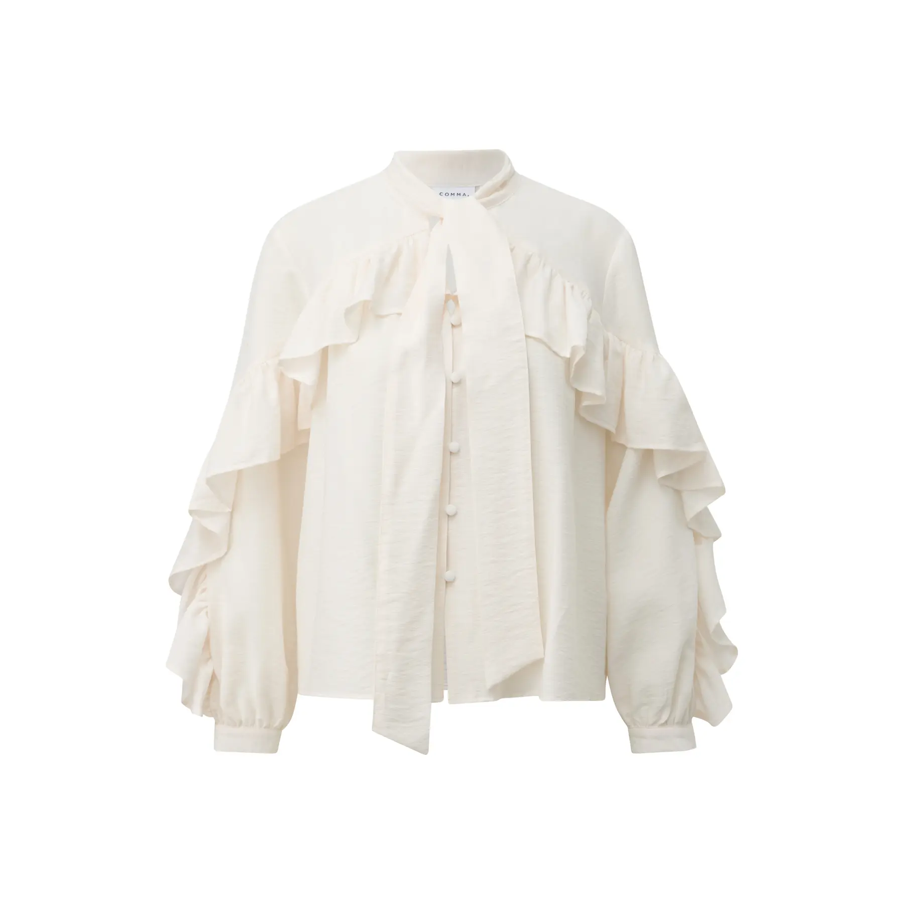 Blusa statement strutturata con nodo e dettaglio volantato donna COMMA