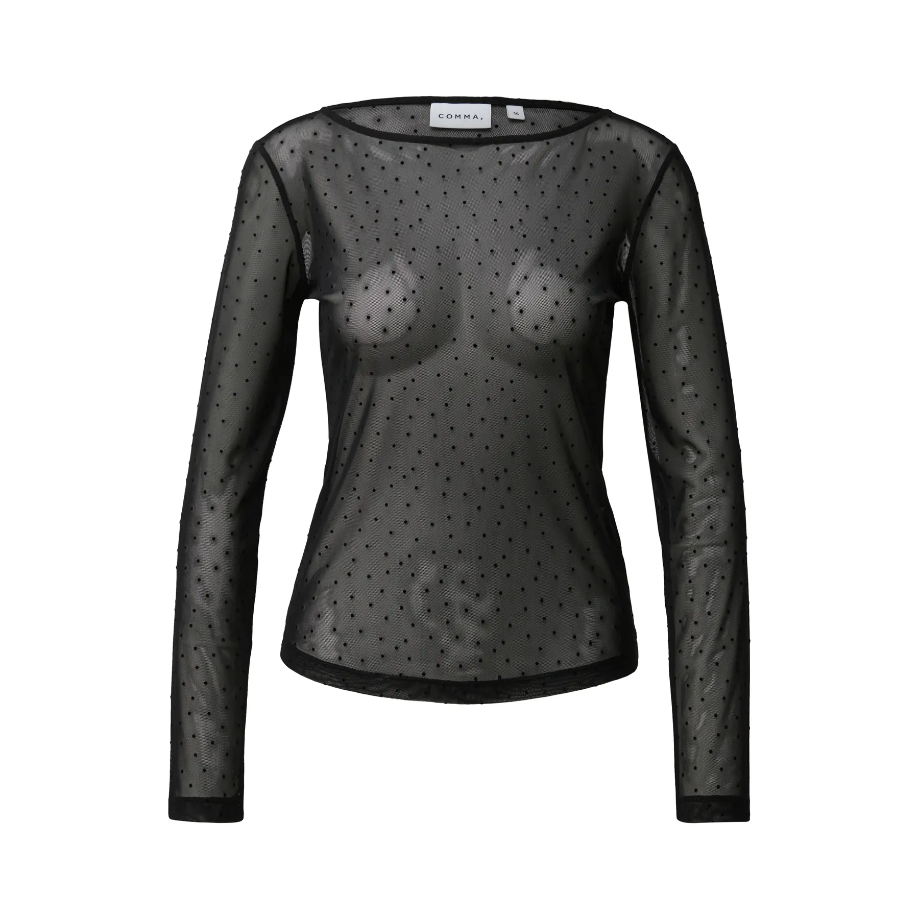 Blusa in rete con stampa a pois da donna COMMA
