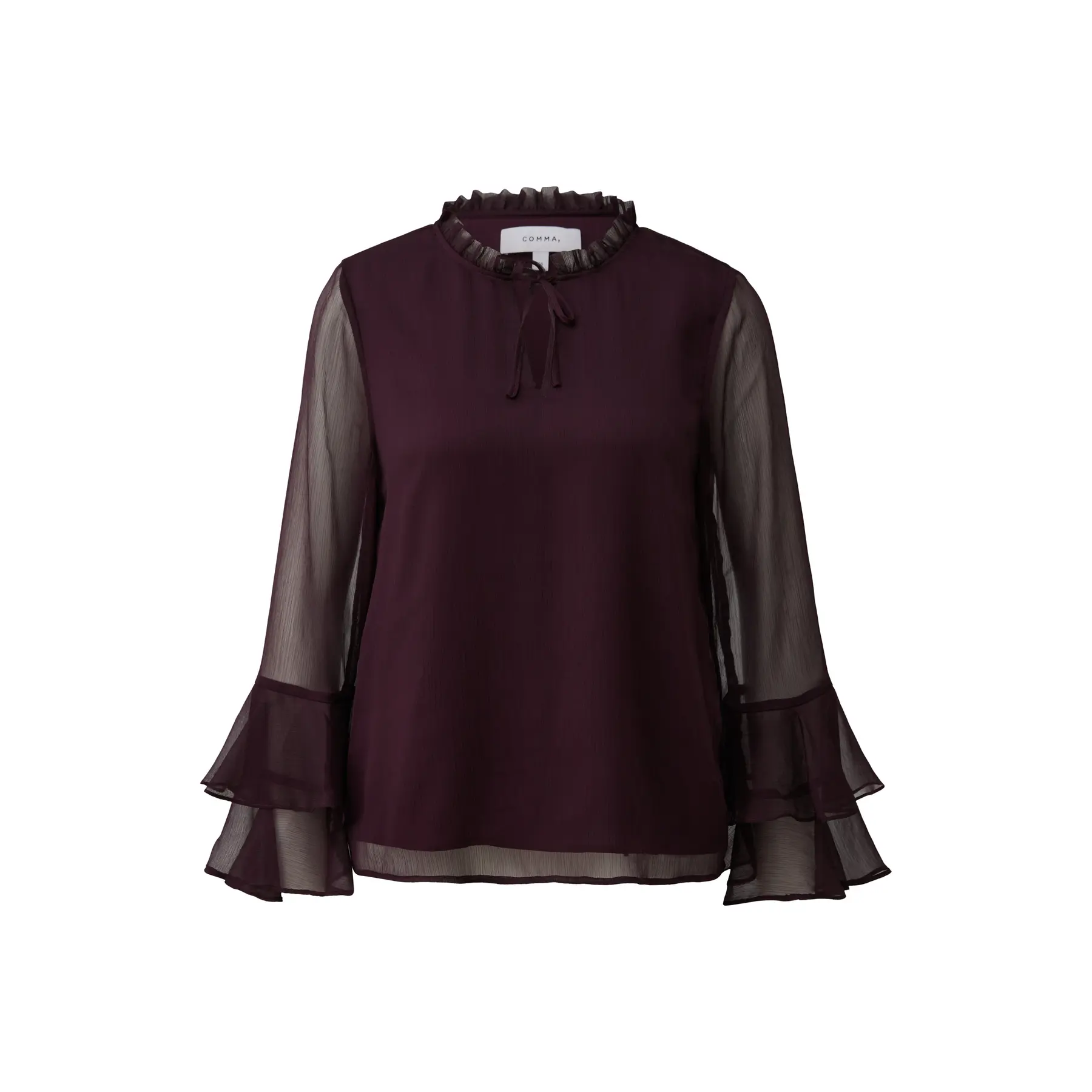 Blouse en mousseline avec détail volanté femme COMMA