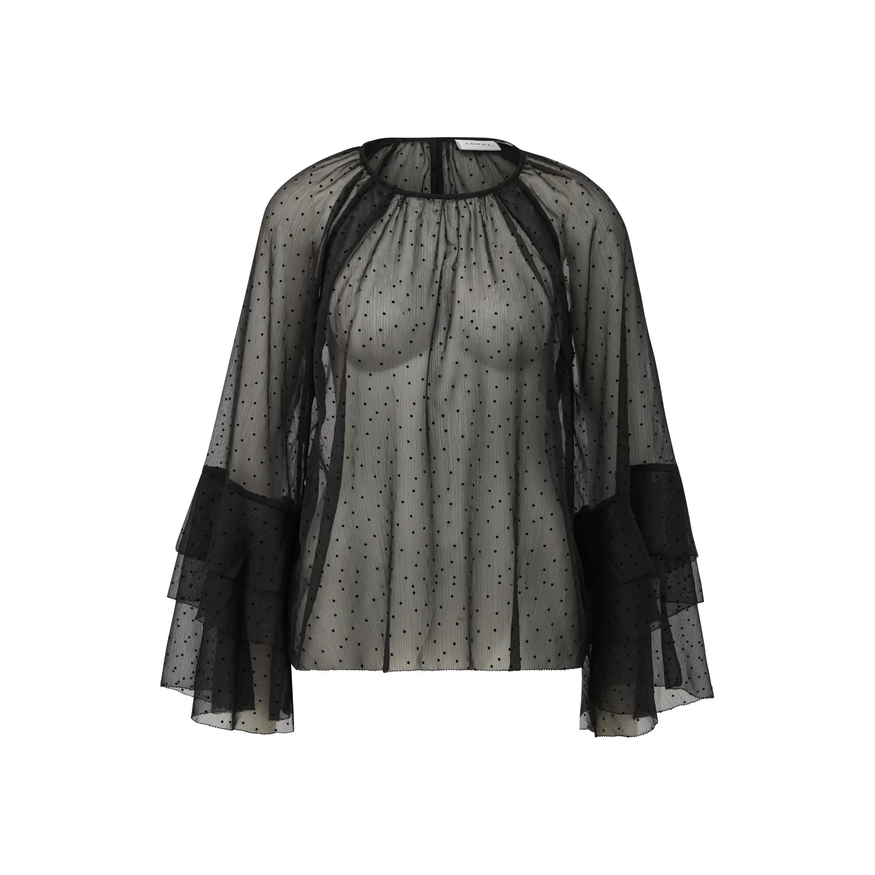 Blusa femminile in mussola a mini pois donna COMMA