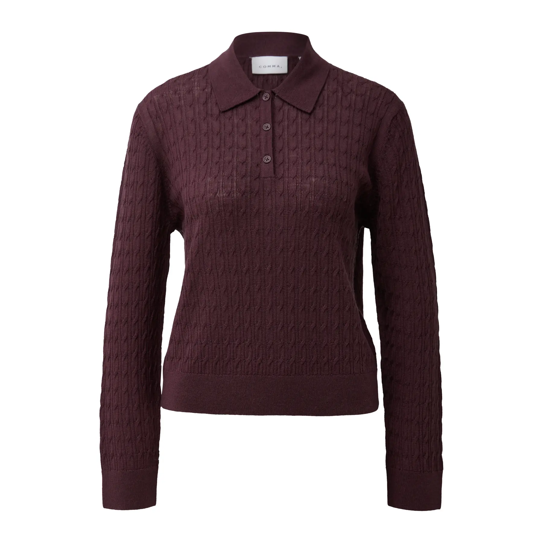 Polo aus Kabelstrick aus 100 % Merinowolle Damen COMMA