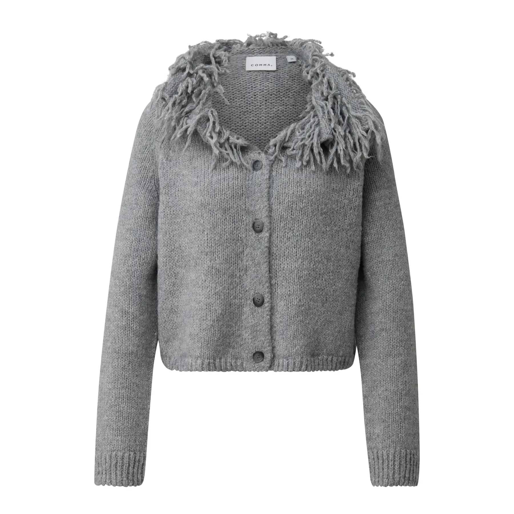 Gilet in Maglia Corto con Collo Frangiato Donna COMMA