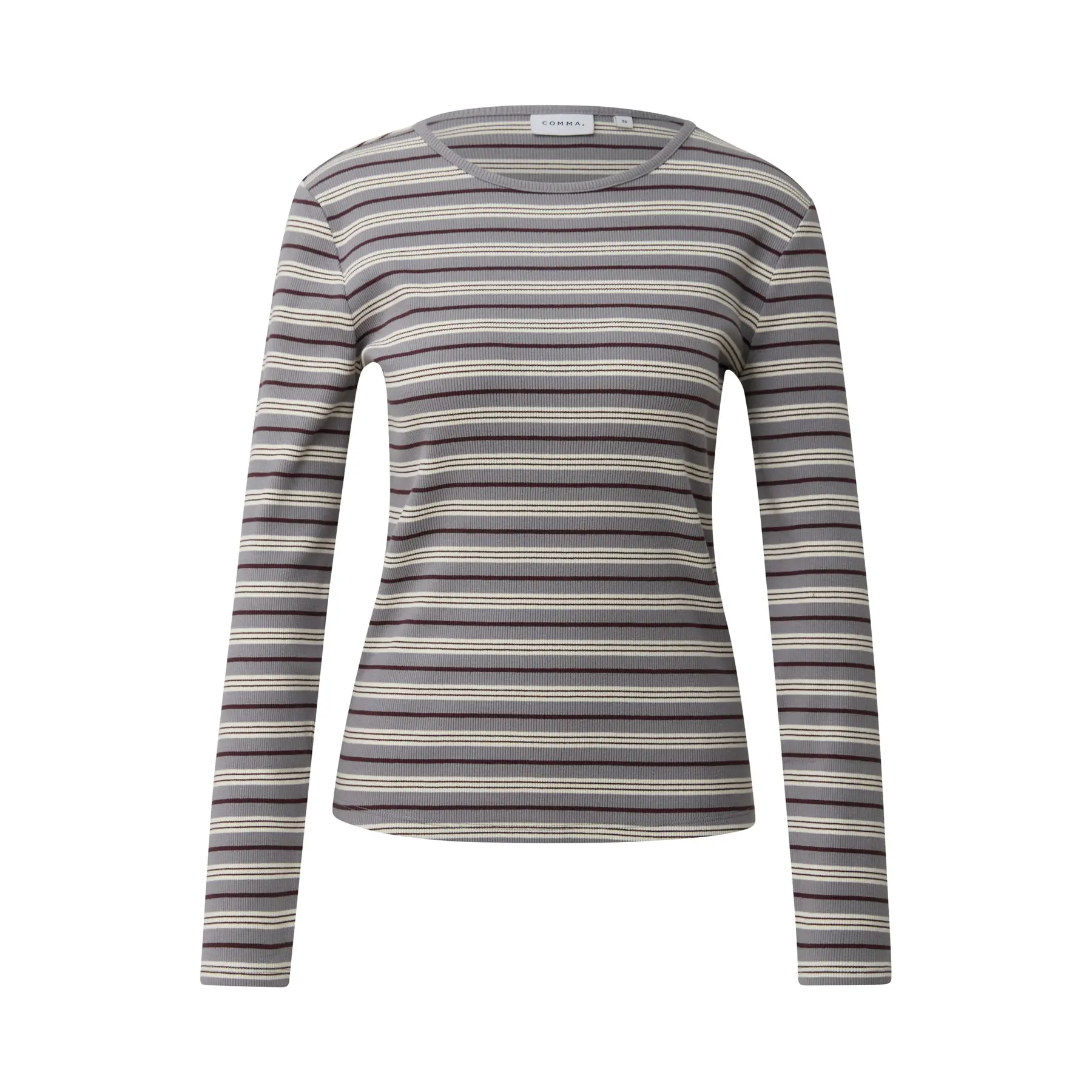 T-shirt a maniche lunghe a righe sottili donna COMMA