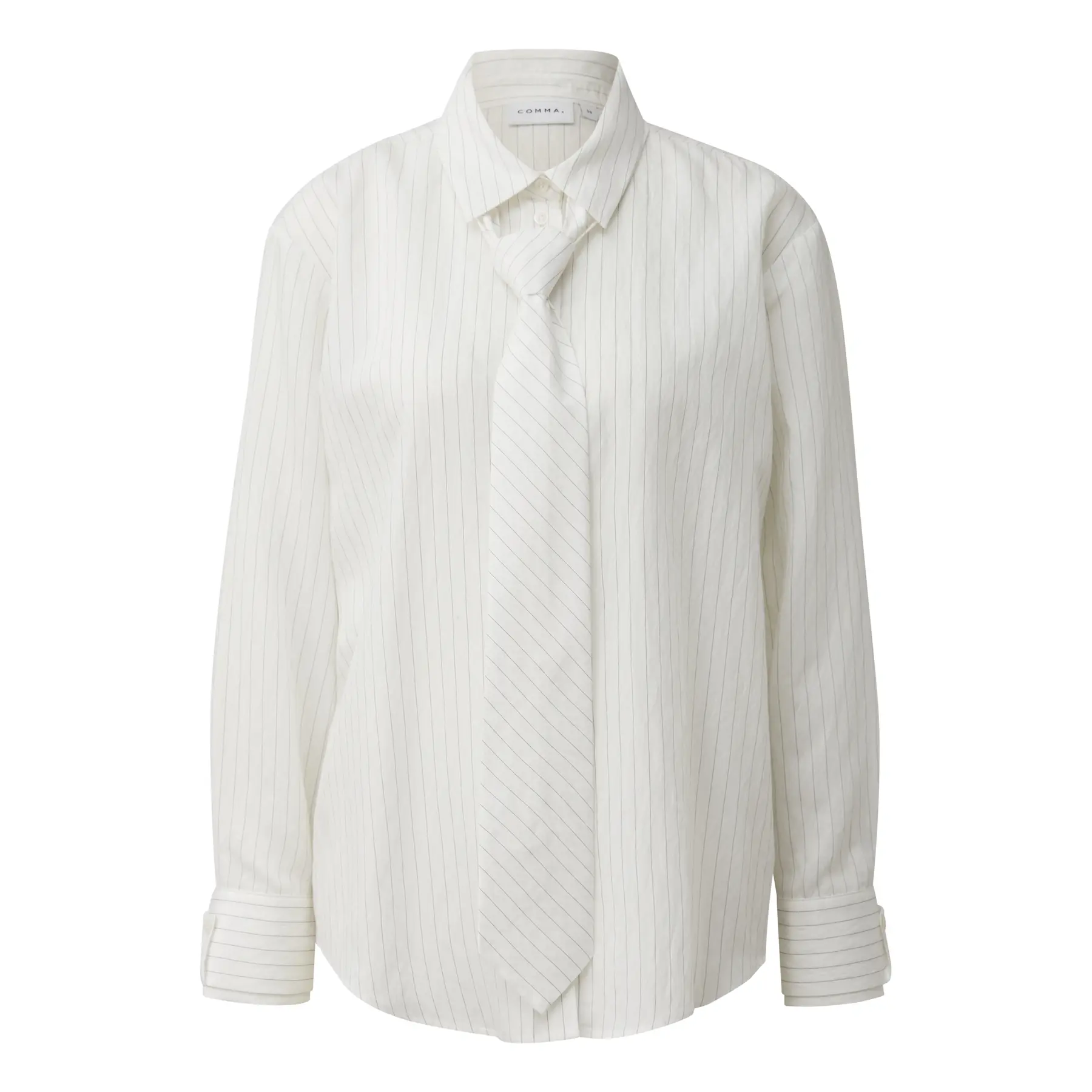 Blusa a righe in misto modal con dettaglio cravatta removibile donna COMMA