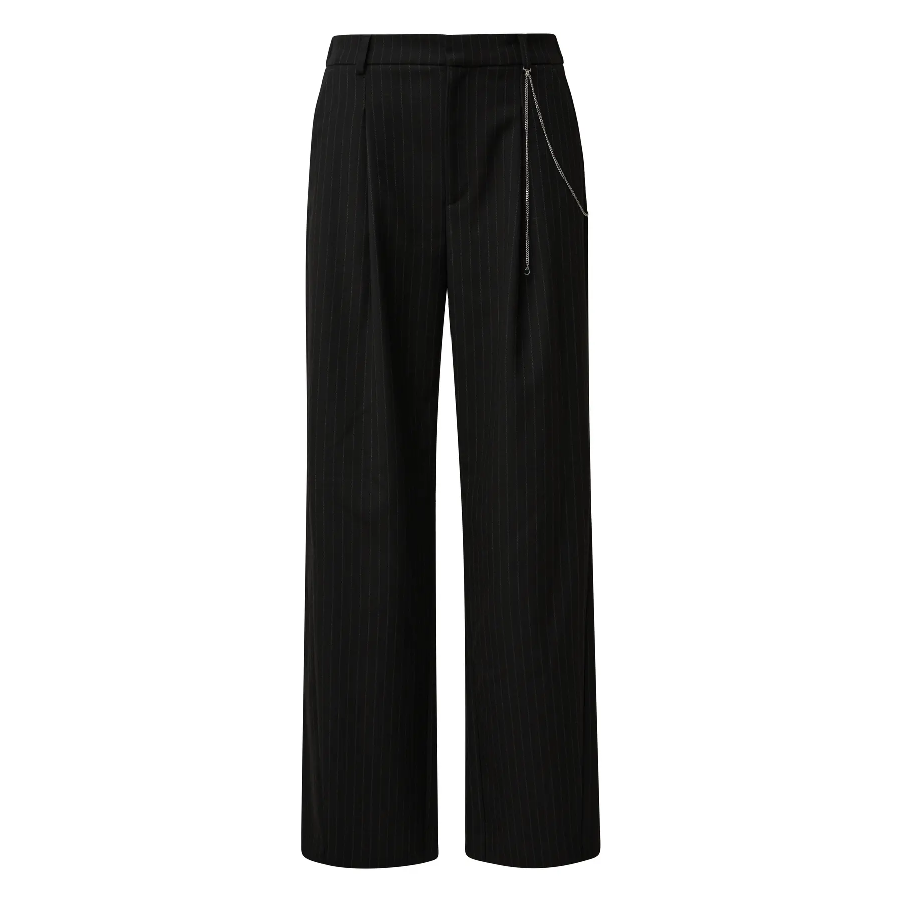 Pantaloni a righe sottili con dettaglio a catena donna COMMA