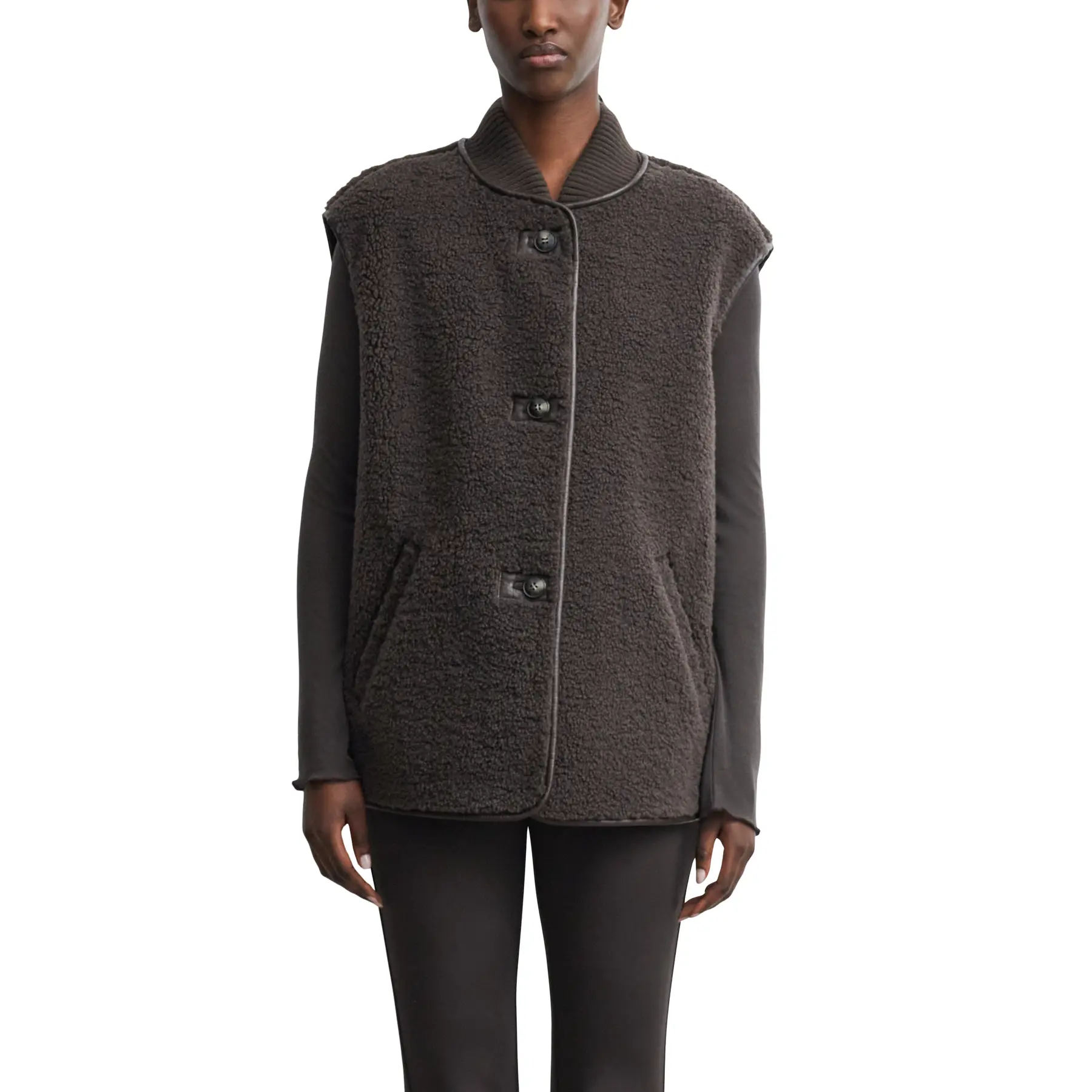 Gilet teddy statement con dettagli a contrasto donna COMMA
