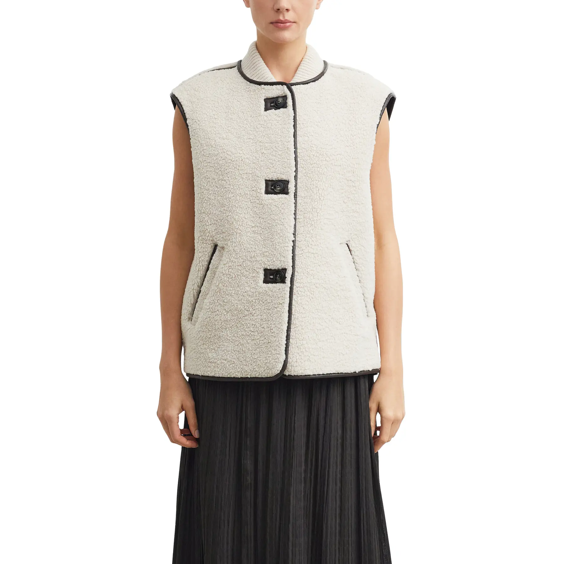 Gilet teddy statement con dettagli a contrasto donna COMMA