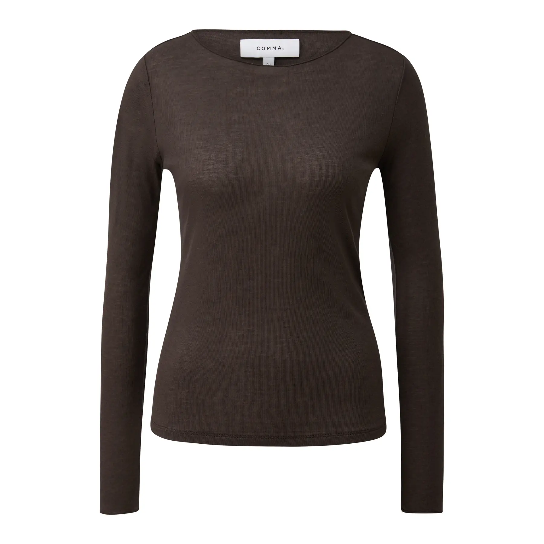 T-shirt a maniche lunghe morbido con misto lana donna COMMA