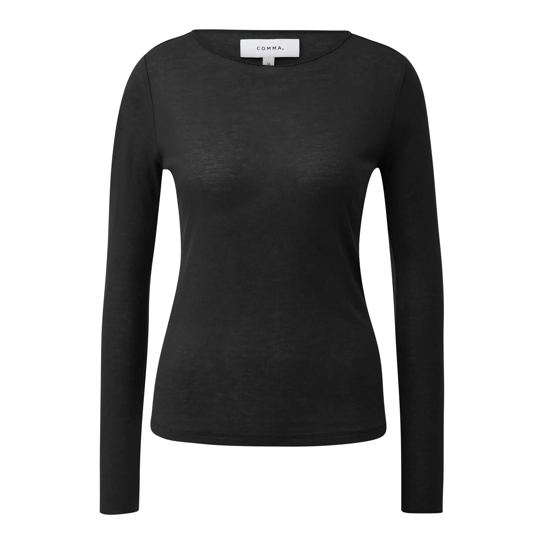 T-shirt a maniche lunghe morbido con misto lana donna COMMA