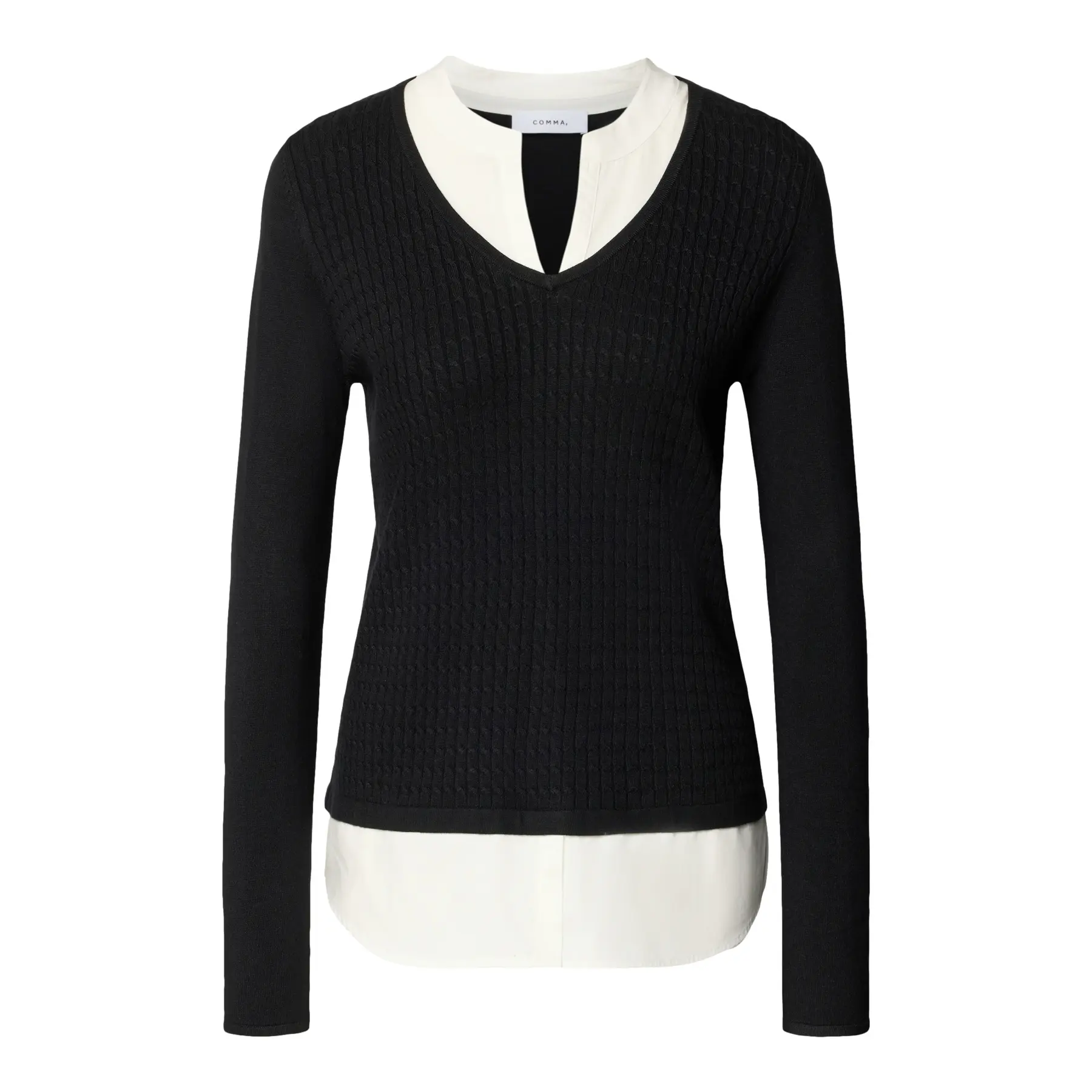 Pull 2 in 1 effet sovrapposto donna COMMA