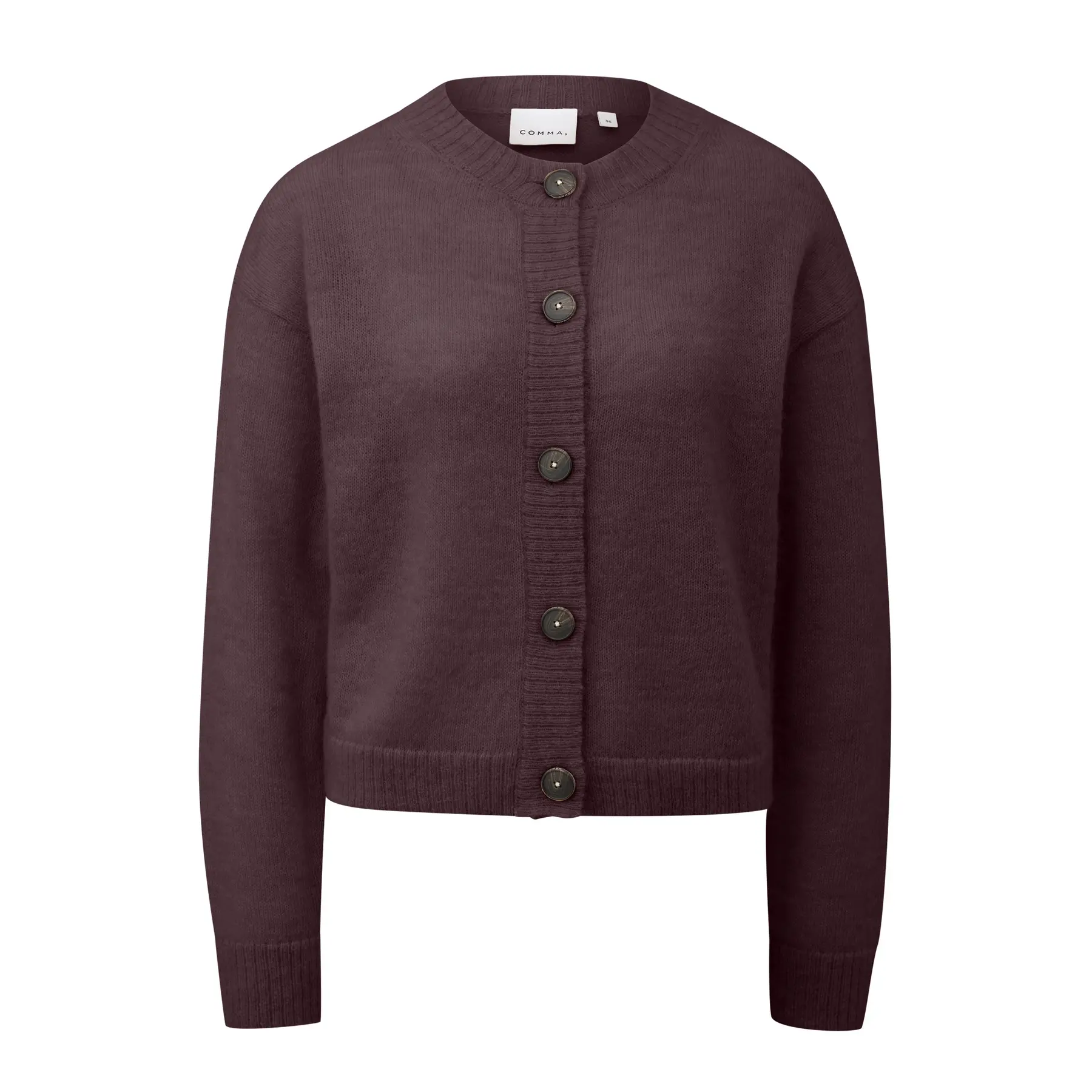 Cardigan peloso a maglia con collo rotondo donna COMMA