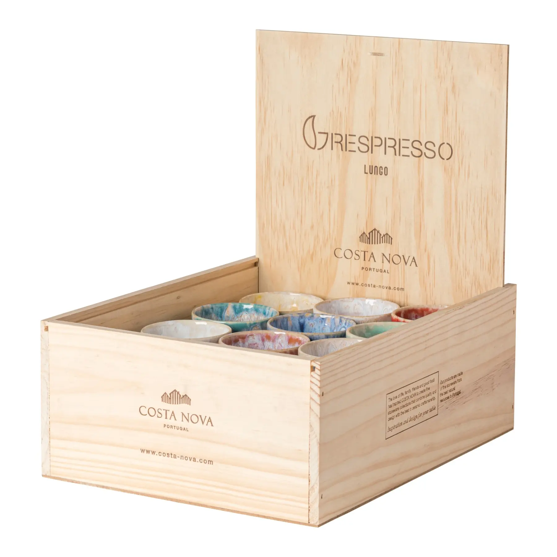 Boîte en Bois de 24 Tasses Costa Nova Grespresso Boîte en Bois de 24 Tasses Costa Nova Grespresso