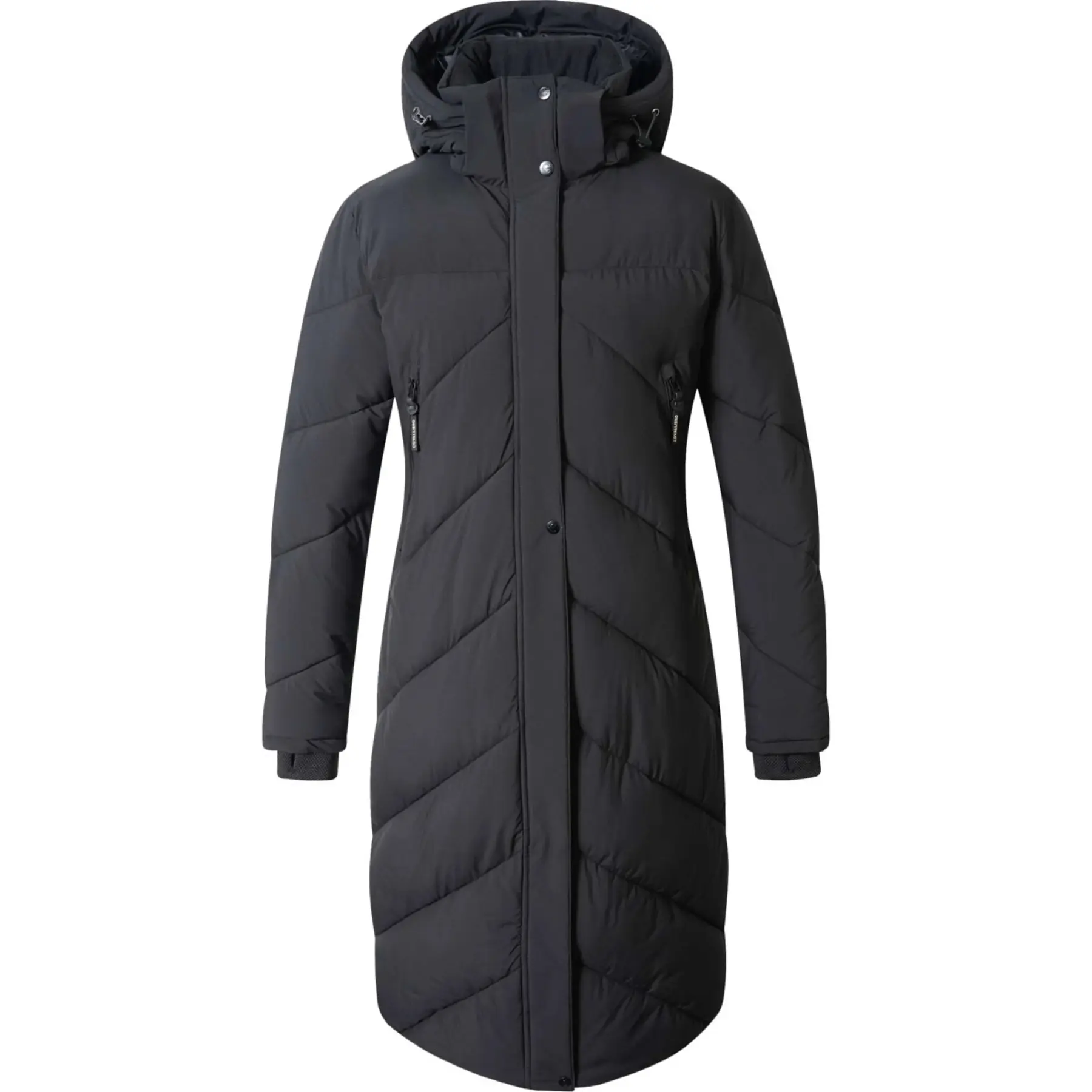 Lange Daunenjacke Damen Covalliero - Farbe: Noir