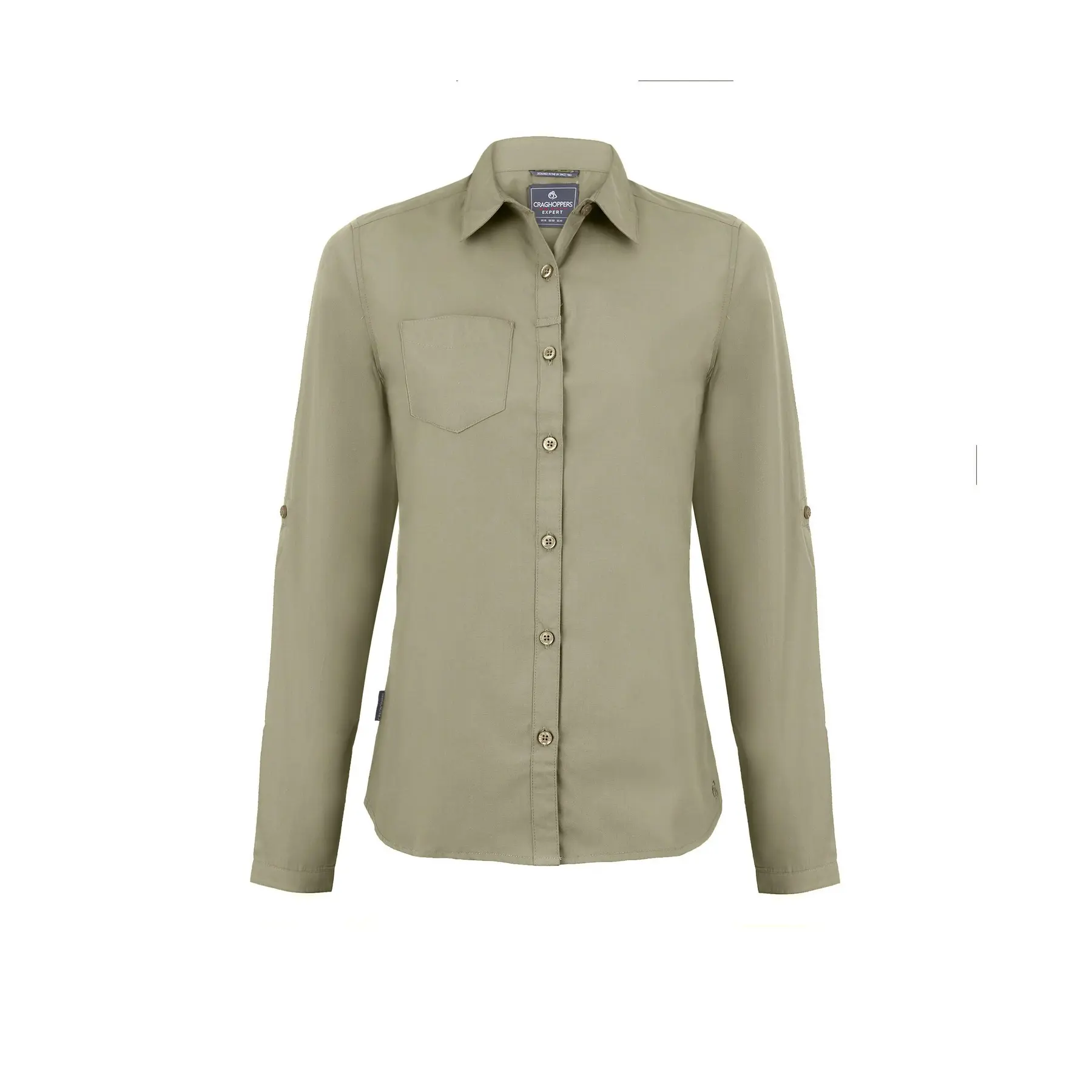 Craghoppers Women's Beige 'Expert Kiwi' Long Sleeved Shirt In Size 16 - Image 4