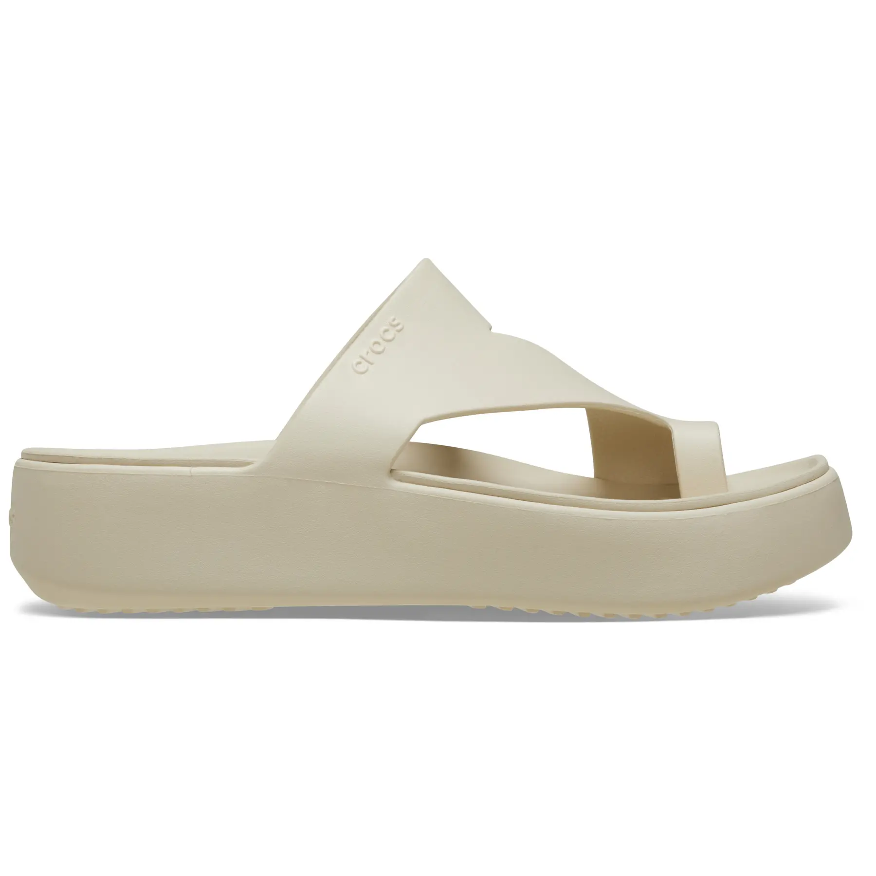 Crocs Femme Beige Tongs Compensées Getaway Platform Toe Loop