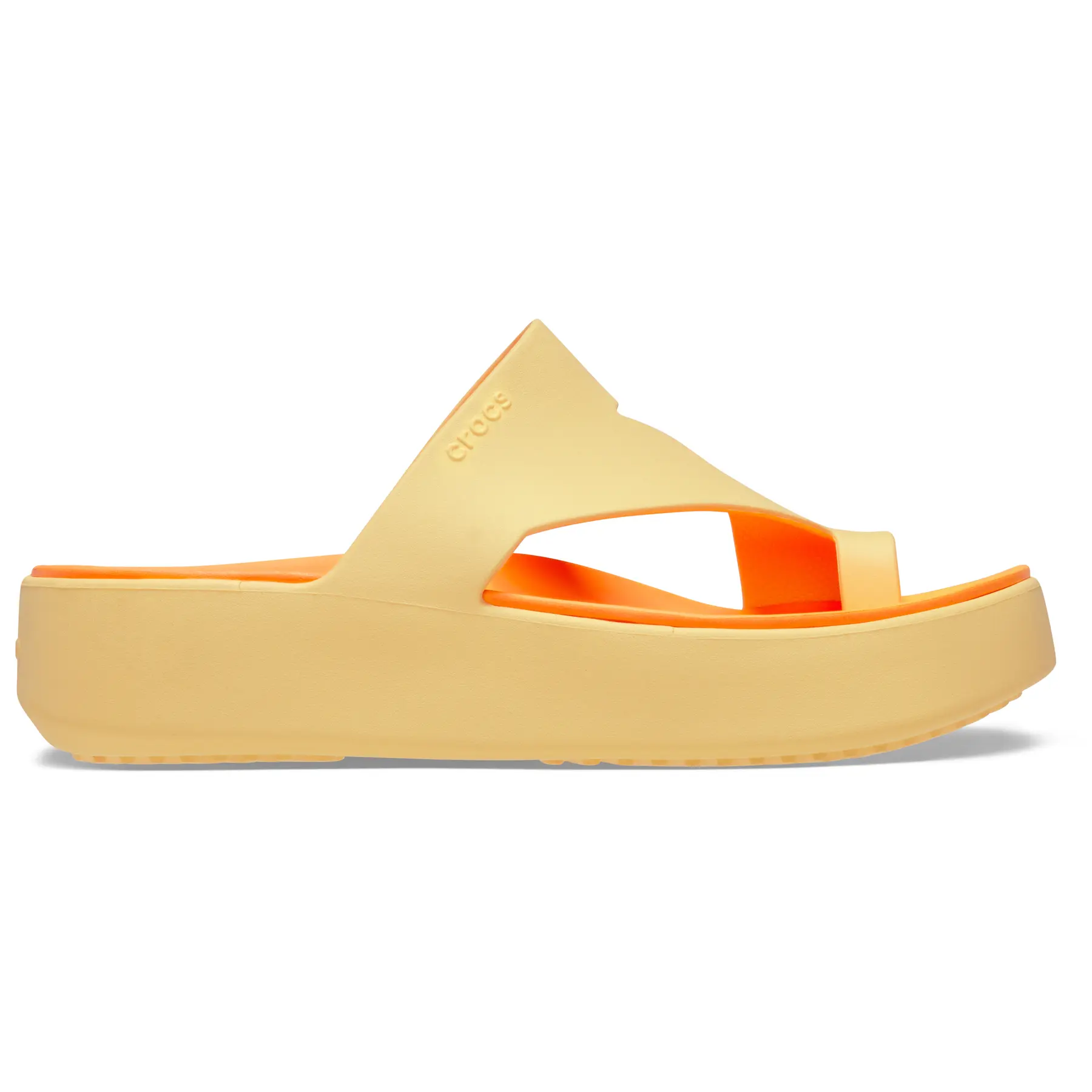Crocs Femme Jaune Sandales Getaway Platform Toe Loop