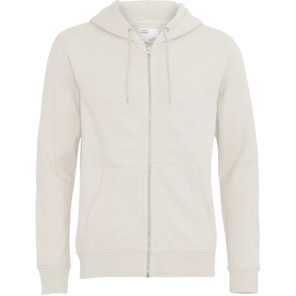 Felpa con cappuccio e zip Colorful Standard Classic Organic ivory white