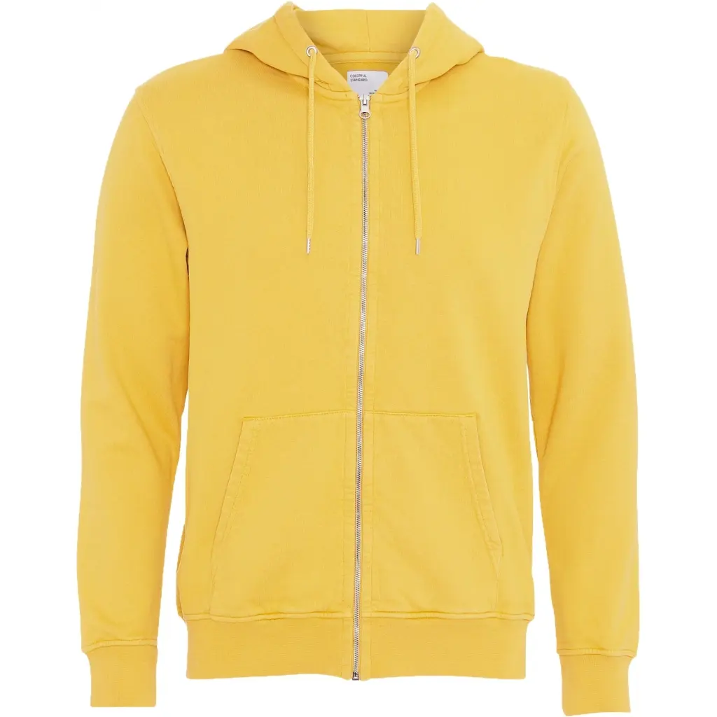 Felpa con cappuccio e zip Colorful Standard Classic Organic lemon yellow