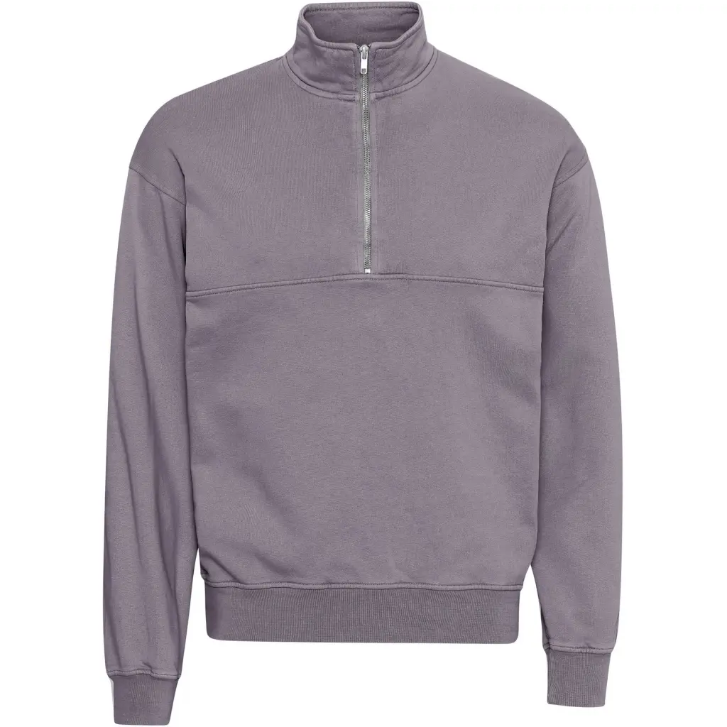 Colorful Standard Unisex Purple Sweatshirt 1/4 Zip Organic Haze