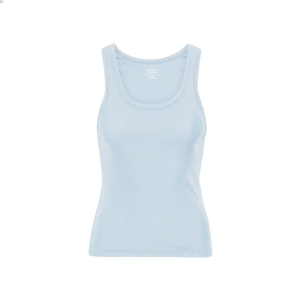 Geripptes Tanktop Damen Colorful Standard Organic powder blue