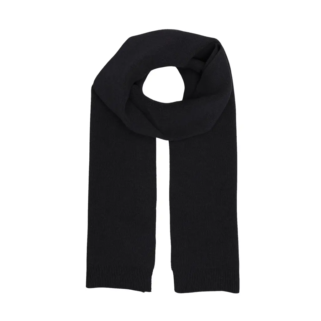 Colorful Standard Unisex Black Woolen Scarf Merino Deep