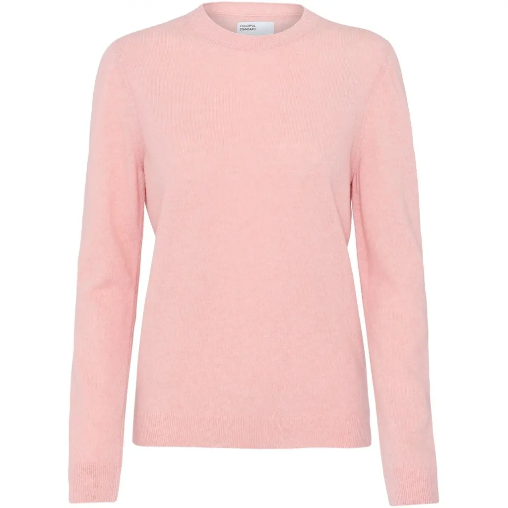 Colorful Standard Women's Pink Wool Round Neck Sweater Light Merino Faded
