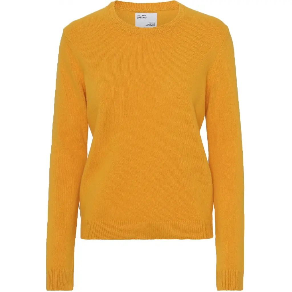 Maglione girocollo in lana da donna Colorful Standard Classic Merino burned yellow