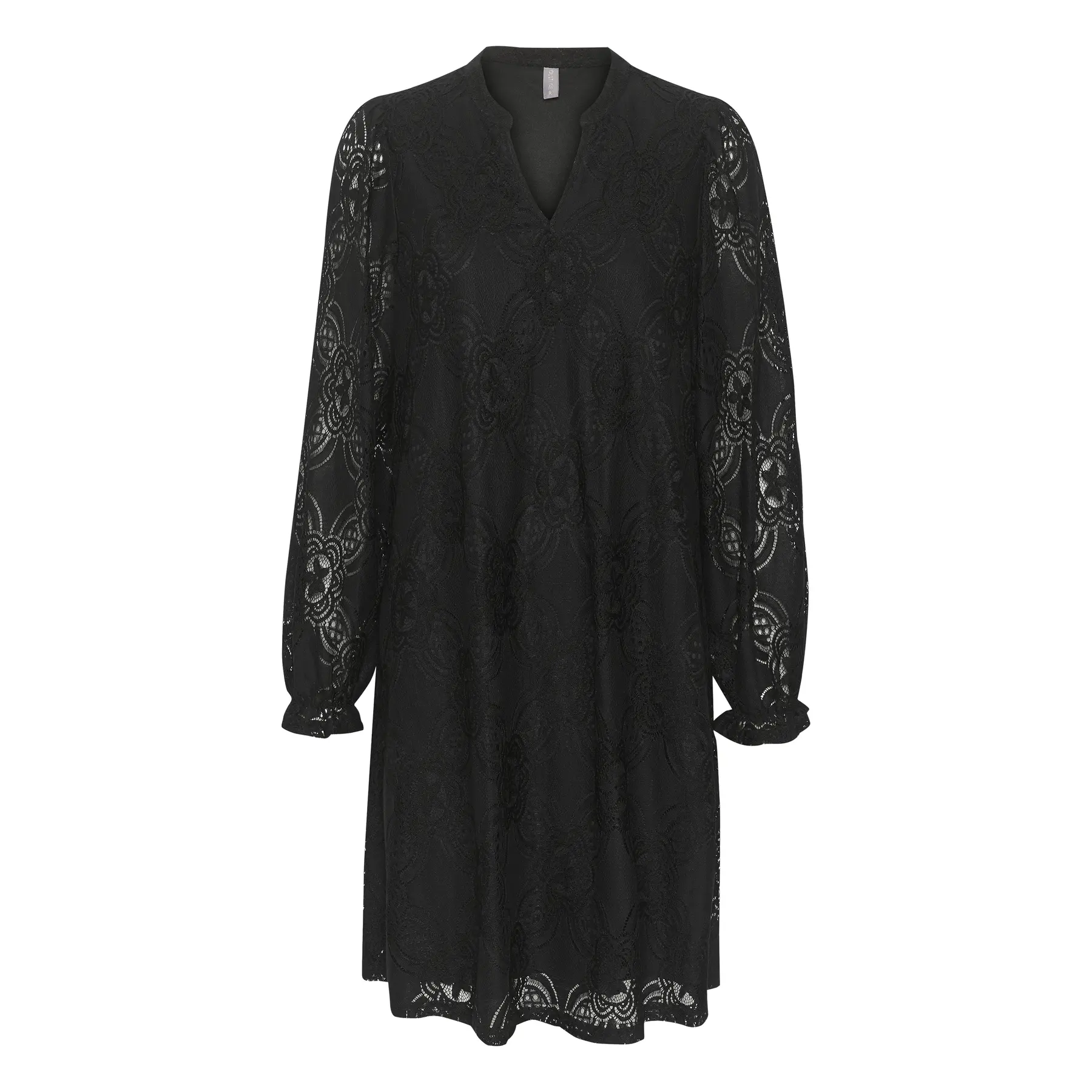 Culture Damen Schwarz Kleid Mit Langen Ärmeln, Frau Olu