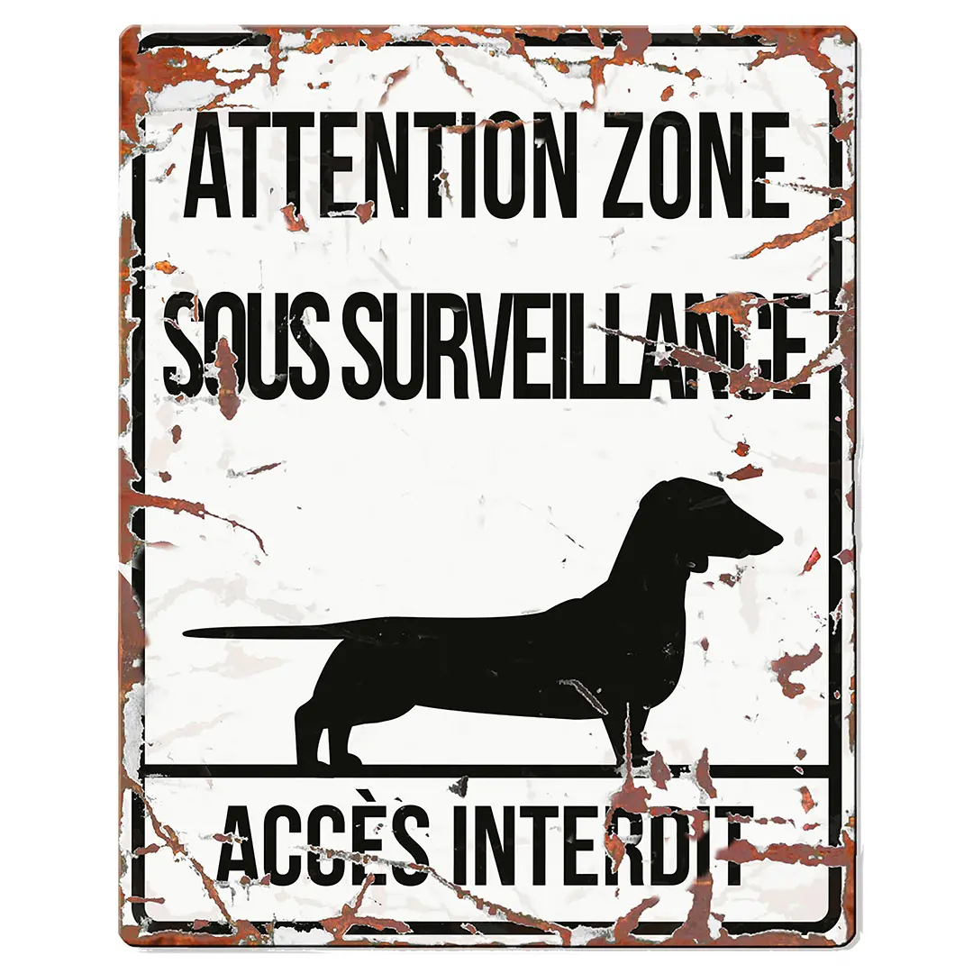 Panneau d'affichage d'avertissement D&D Home Dachshund F