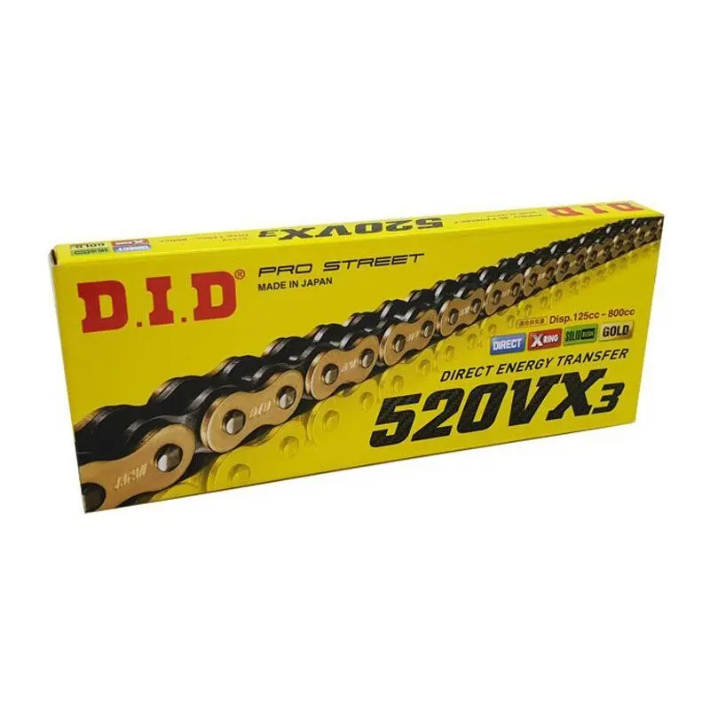 Rollenkette Motorrad D.I.D 520Vx2(G&B) X 100 Mail. Fj