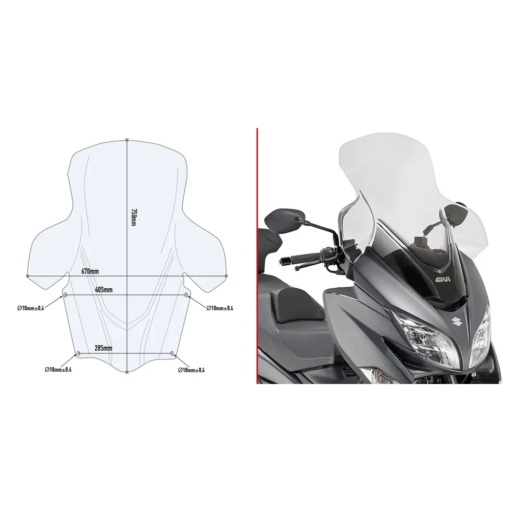 Windschutzscheibe Roller Givi Suzuki Burgman 400 (2017 à 2020)