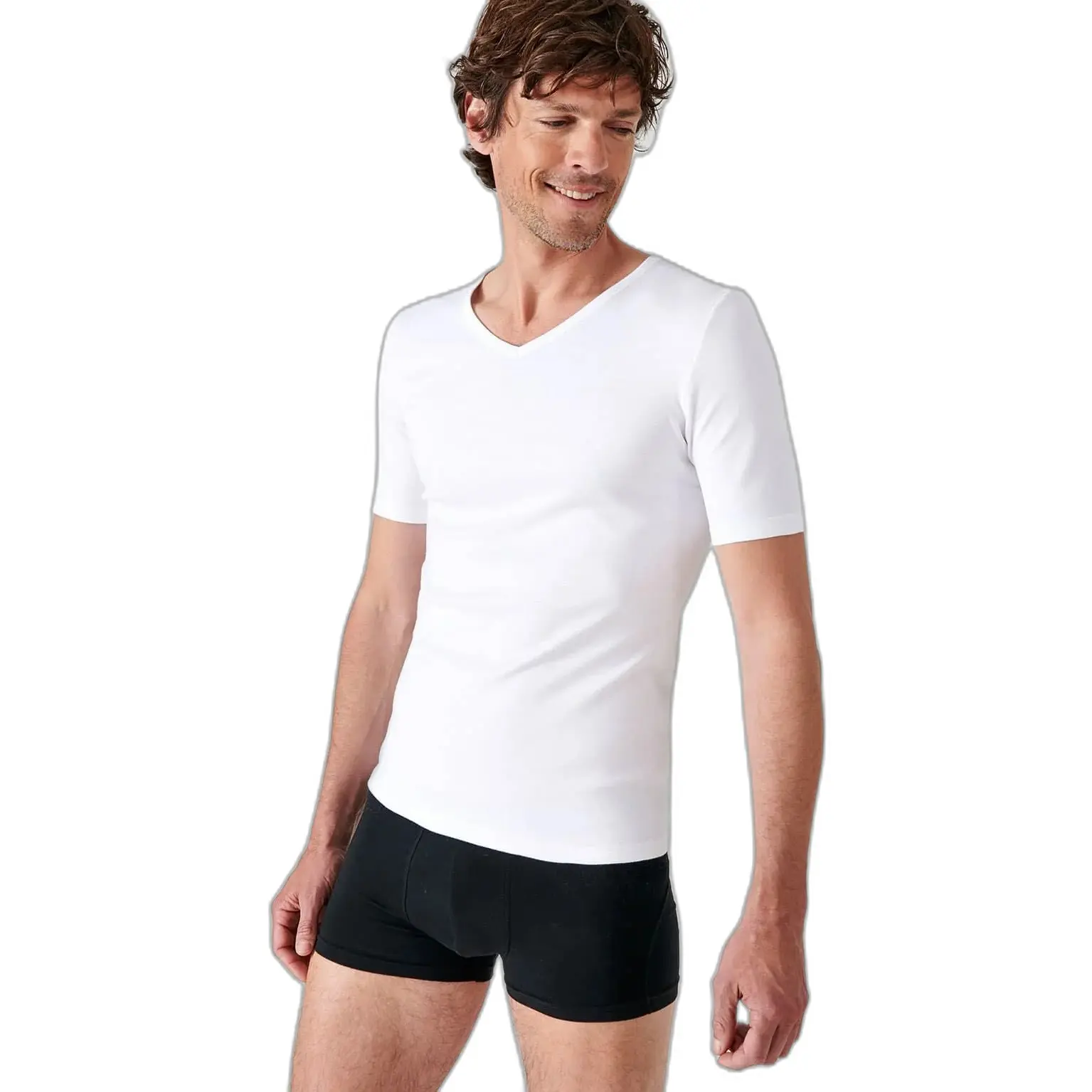 T-shirt con scollo a V Damart Thermolactyl