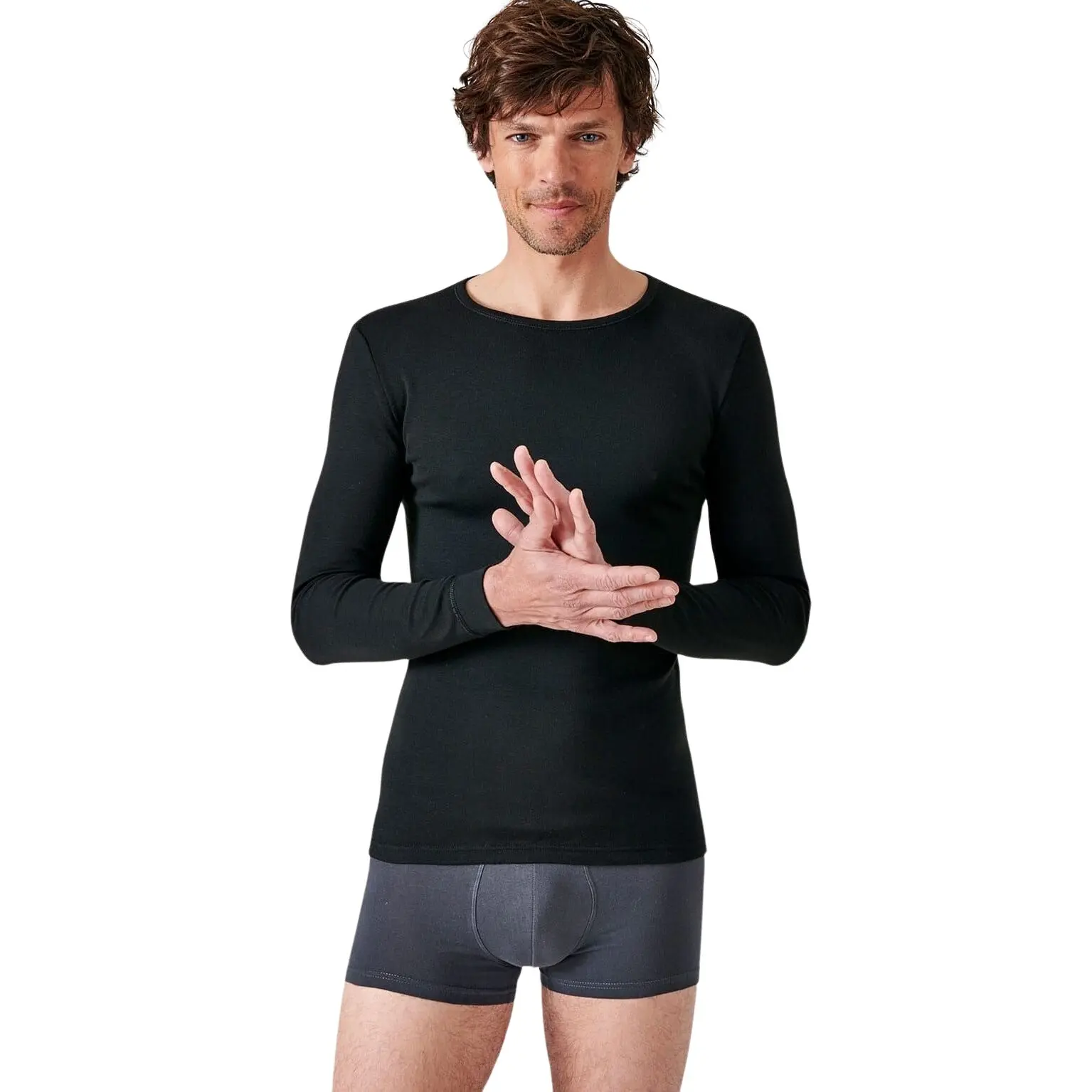 T-shirt maniche lunghe con scollo rotondo Damart Thermolactyl