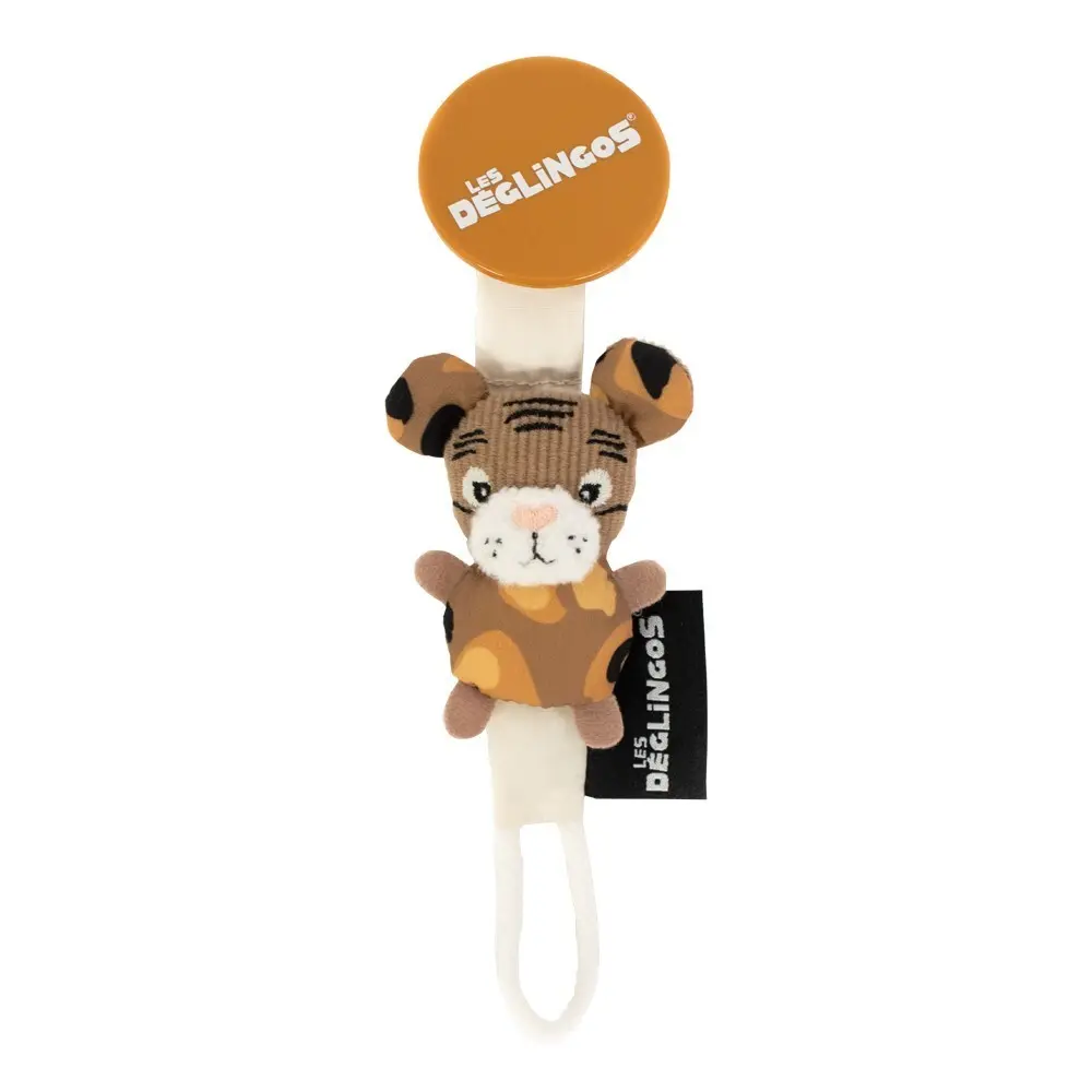 Non Communiqué Bruin Les Deglingos Attache-Sucette Tigre Junior 13 Cm En Peluche Marron - Image 3