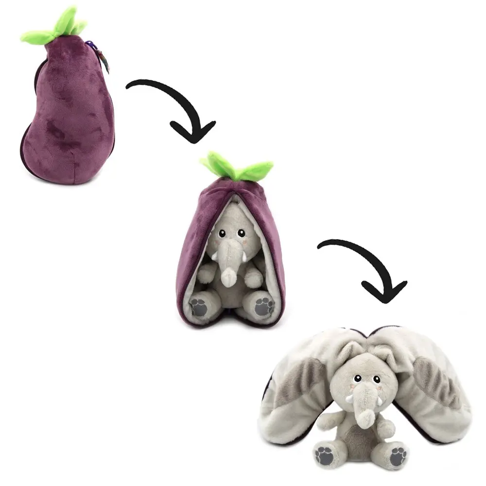 Plüschtier Deglingos Flipetz Veggies Elephant Aubergine