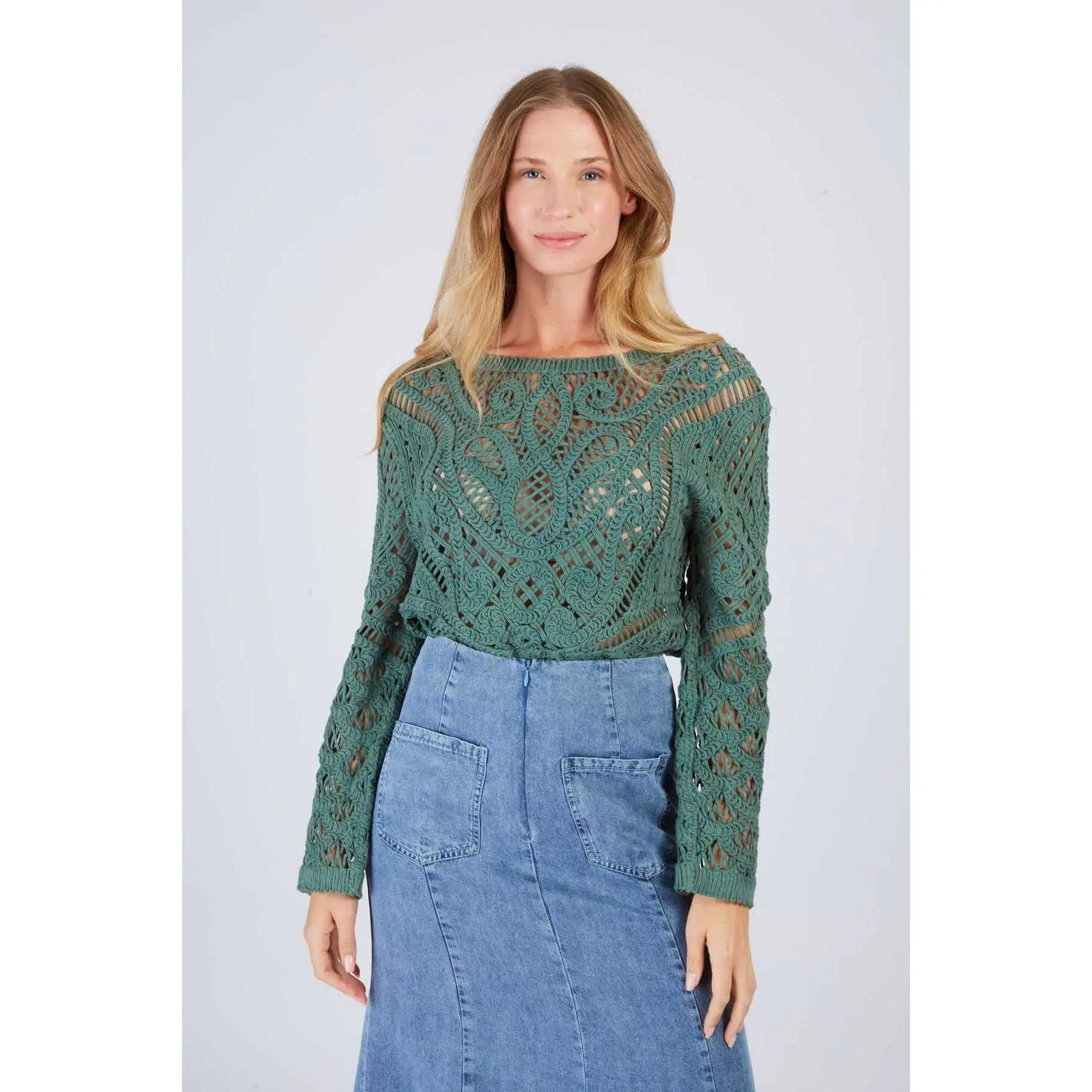 Cardigan in Maglia all'Uncinetto Donna Derhy Florentine