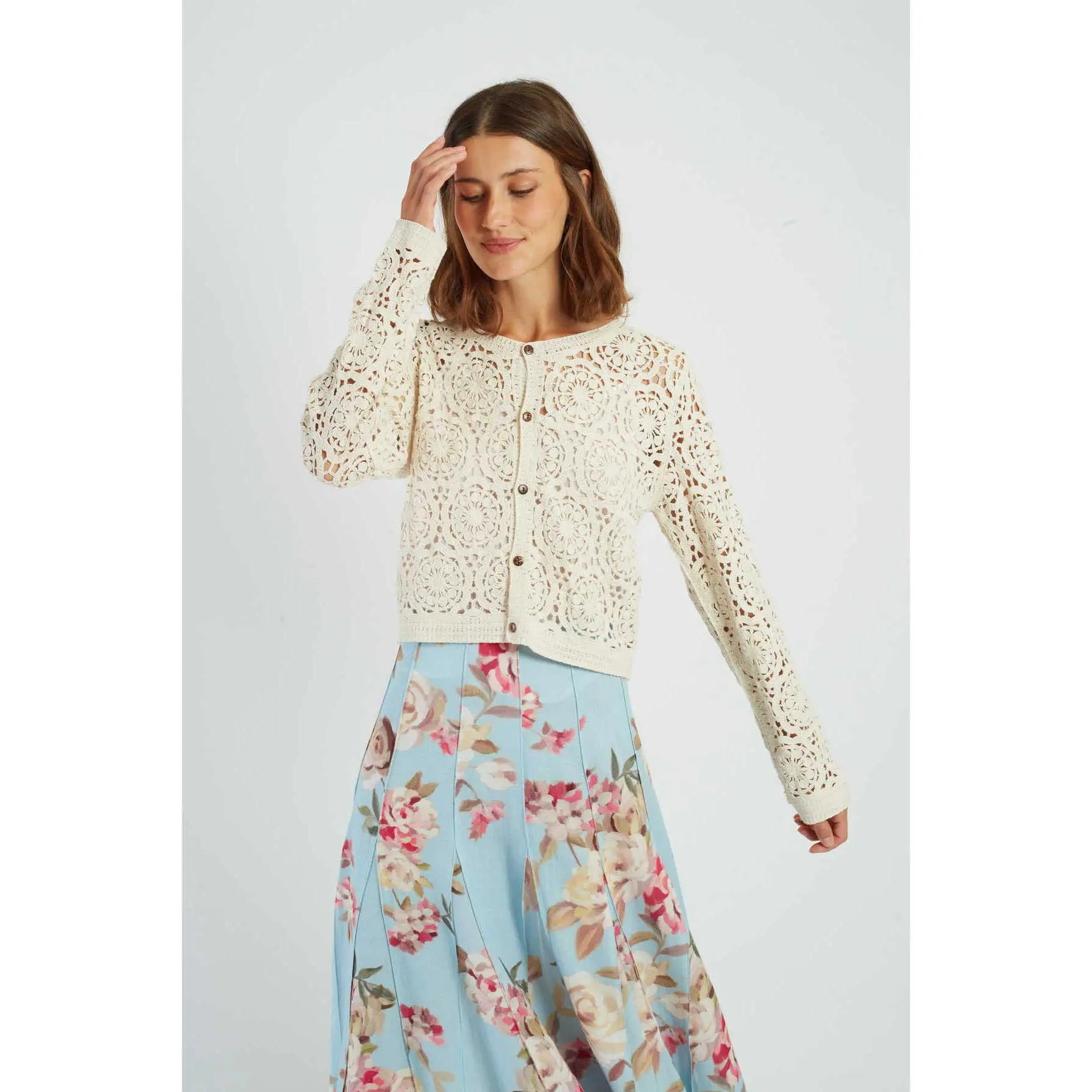 Cardigan in Maglia all'Uncinetto Donna Derhy Pascaline