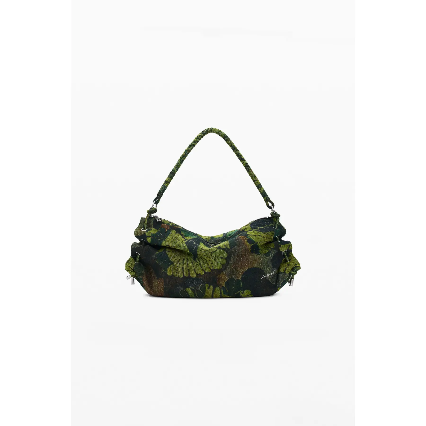 Desigual schoudertas Leafs Xela Maxi Shoulder Bag Lime Green groen
