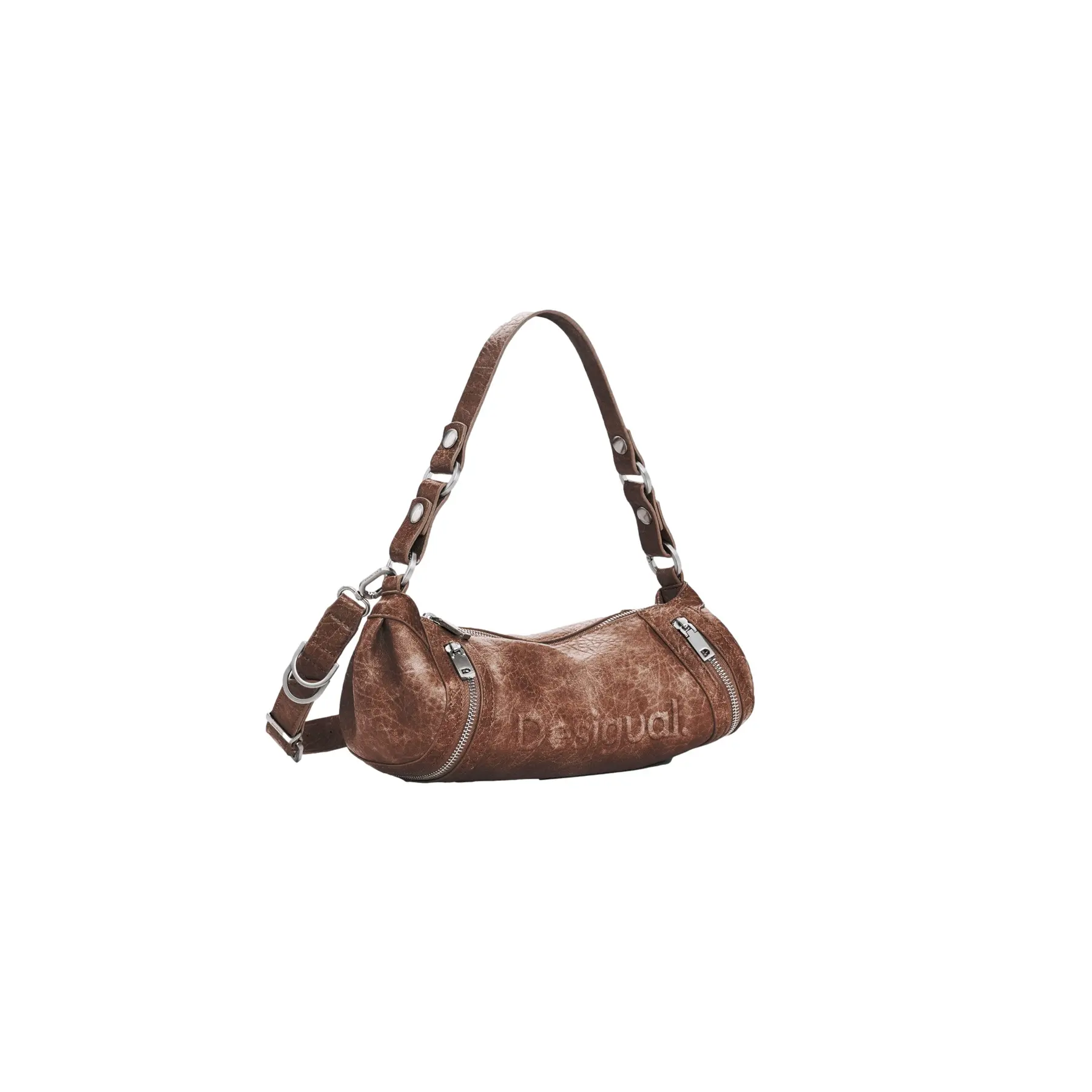 Desigual schoudertas Zarauz Nf Half Logo New Choco Crossbody Bag Dark Brown donkerbruin