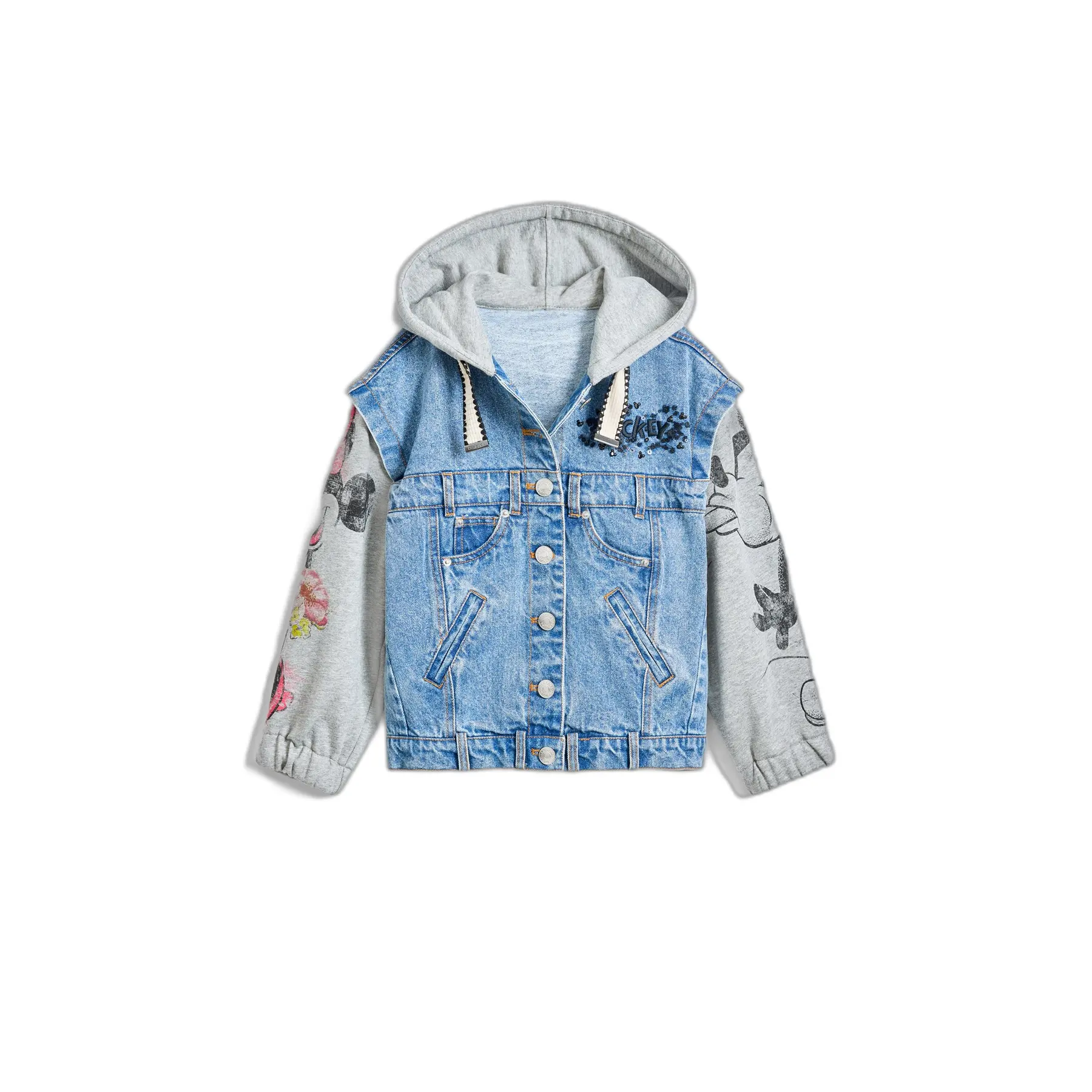 Jeansjas met capuchon voor meisjes Desigual Minnie