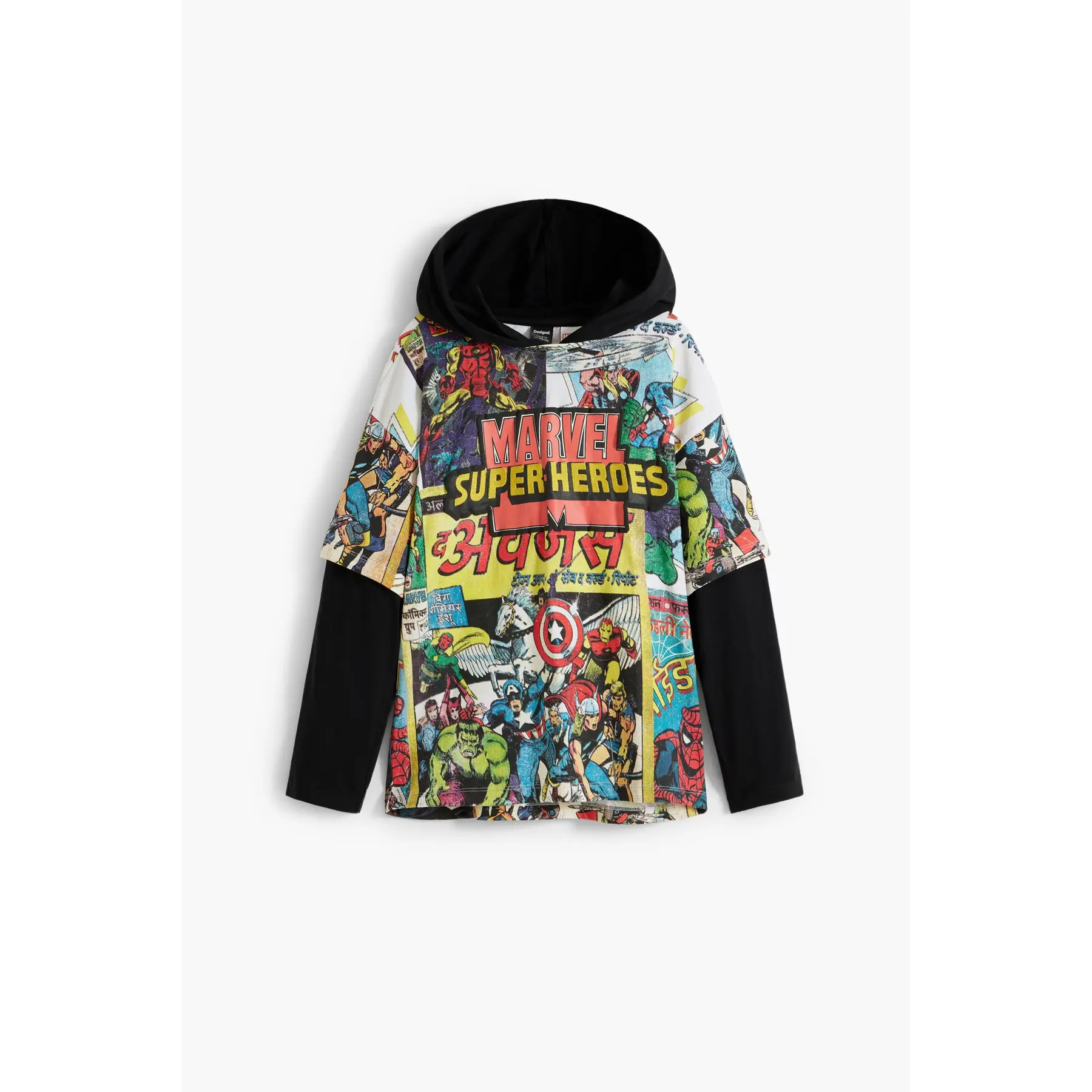 Felpa con cappuccio per bambini Desigual Marvel Magazine