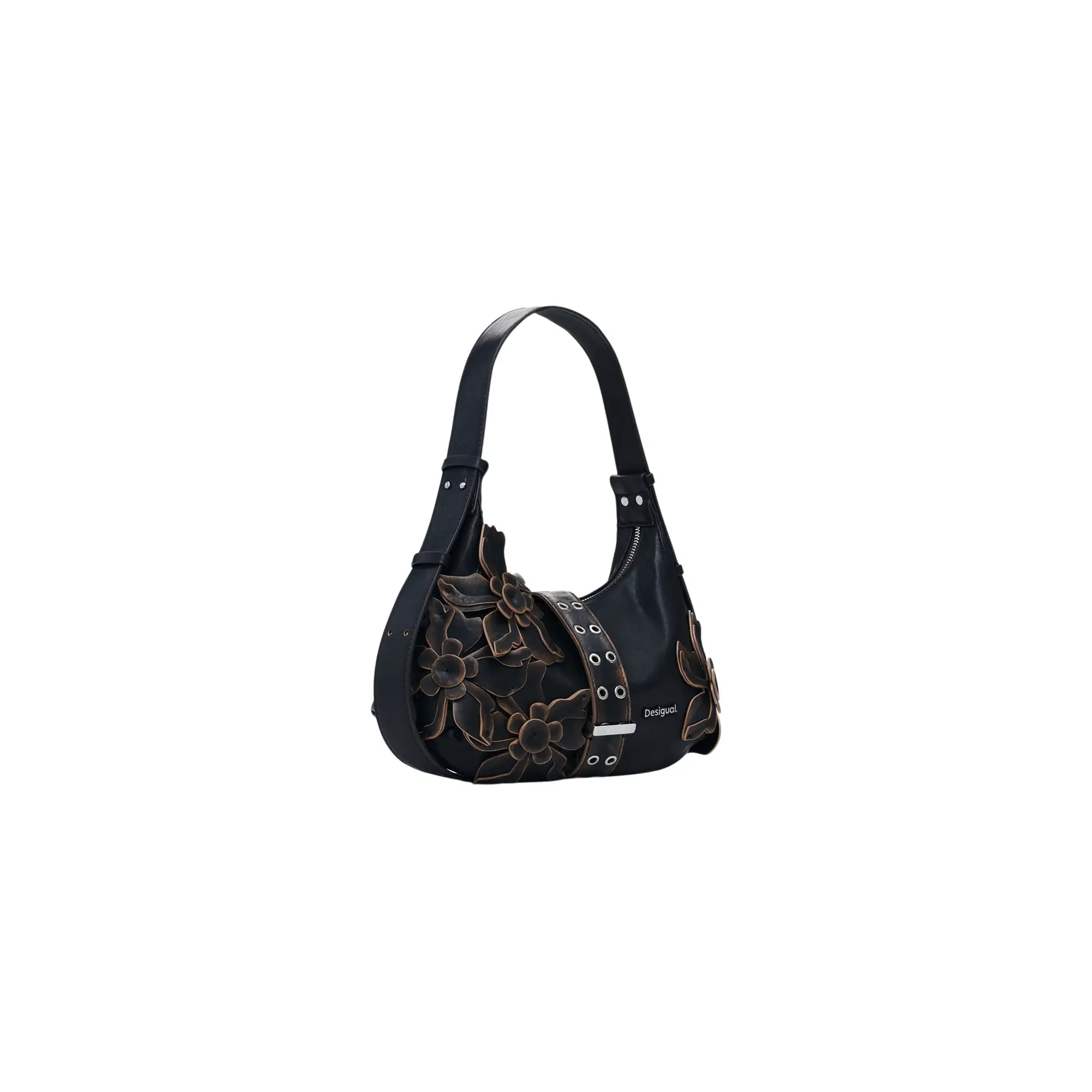 Small bag flower appliqués - BROWN - U - Image 3